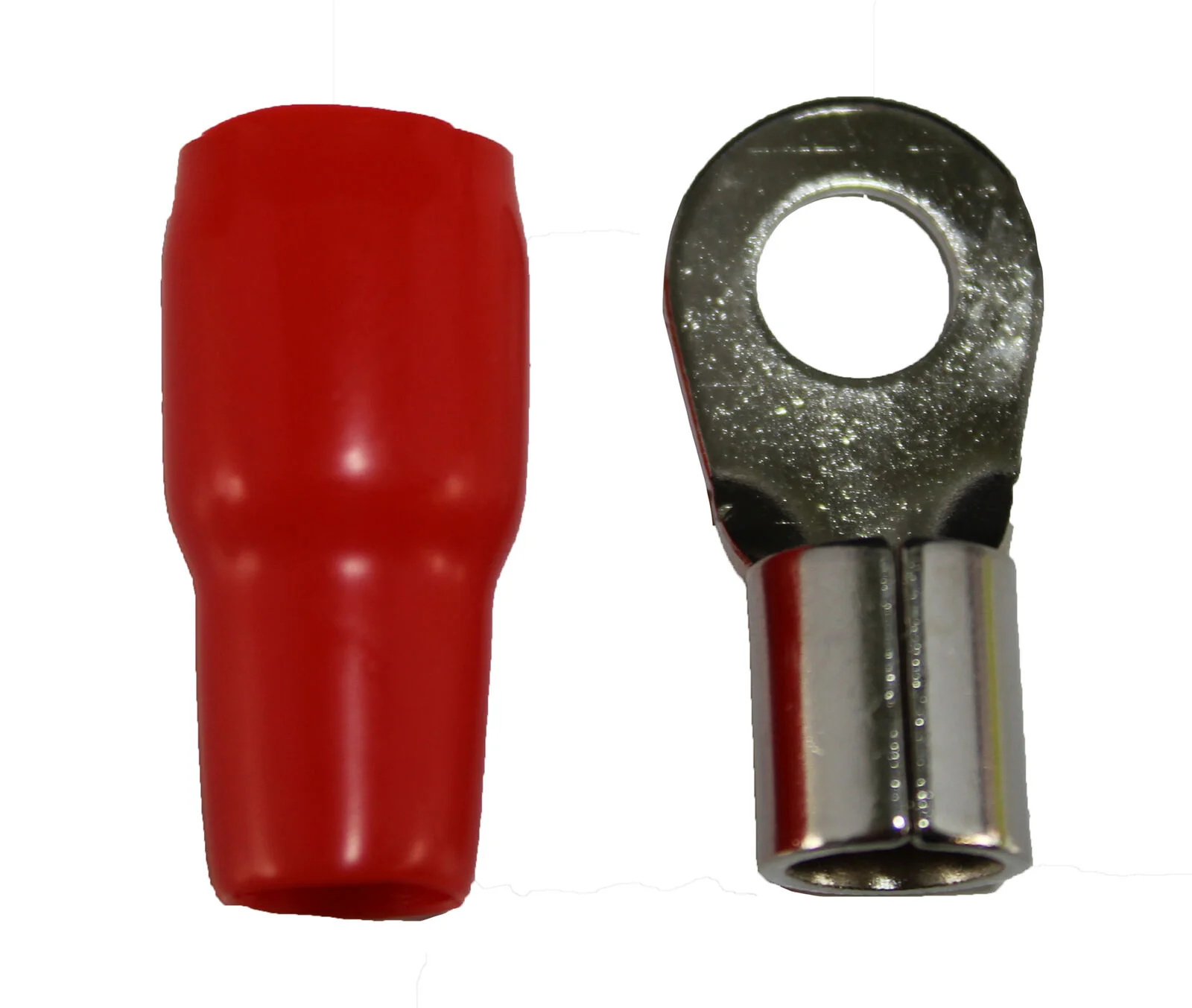 XS Power 10 x Red 0 AWG 10.5MM Ring Terminals Nickel Plated W/ Boot XS-RT0L-RD - Image 3