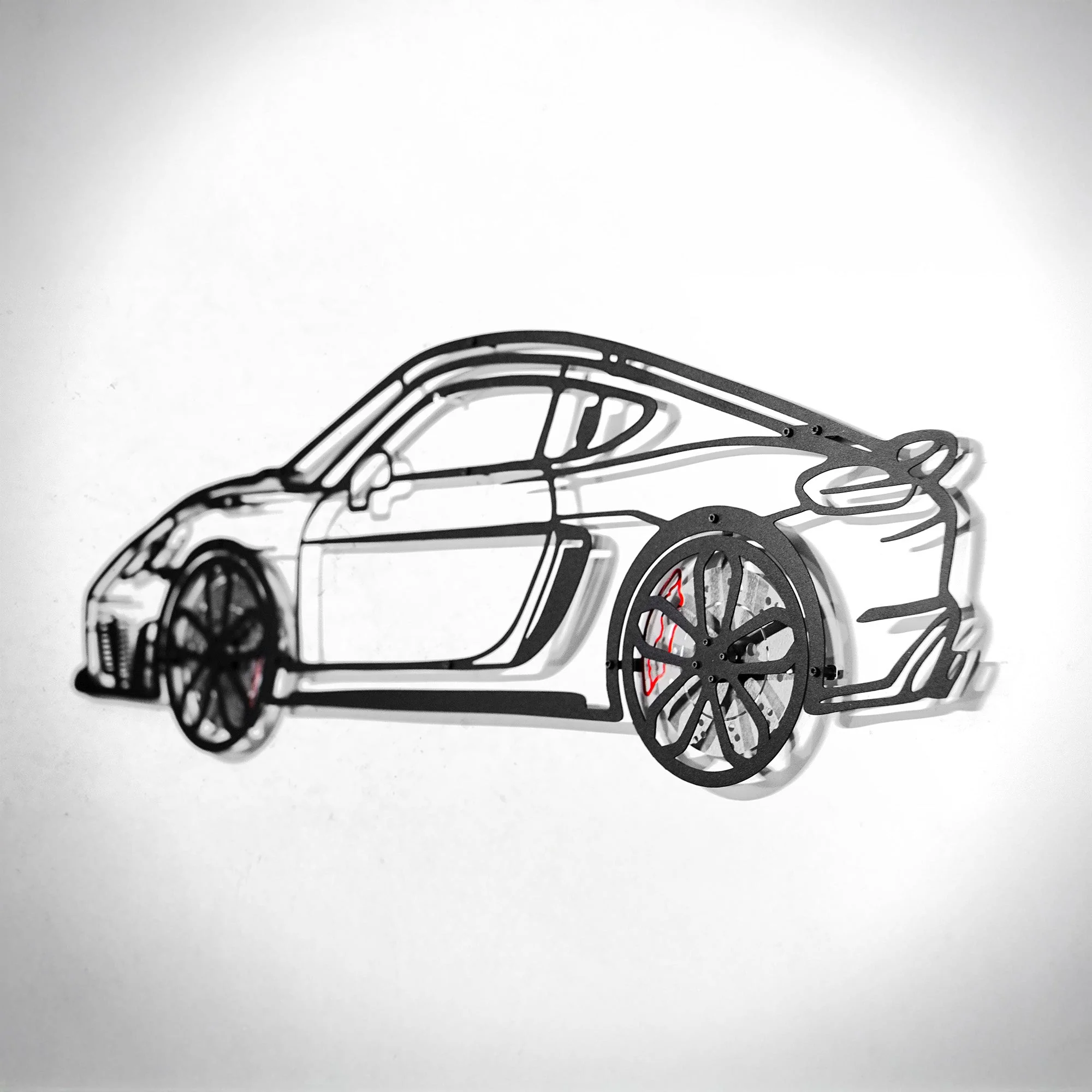 2022 Porsche Cayman 718 GT4 Wall Art – Steel Cut with Spinning Wheels-KAFMEKA008 - Image 2