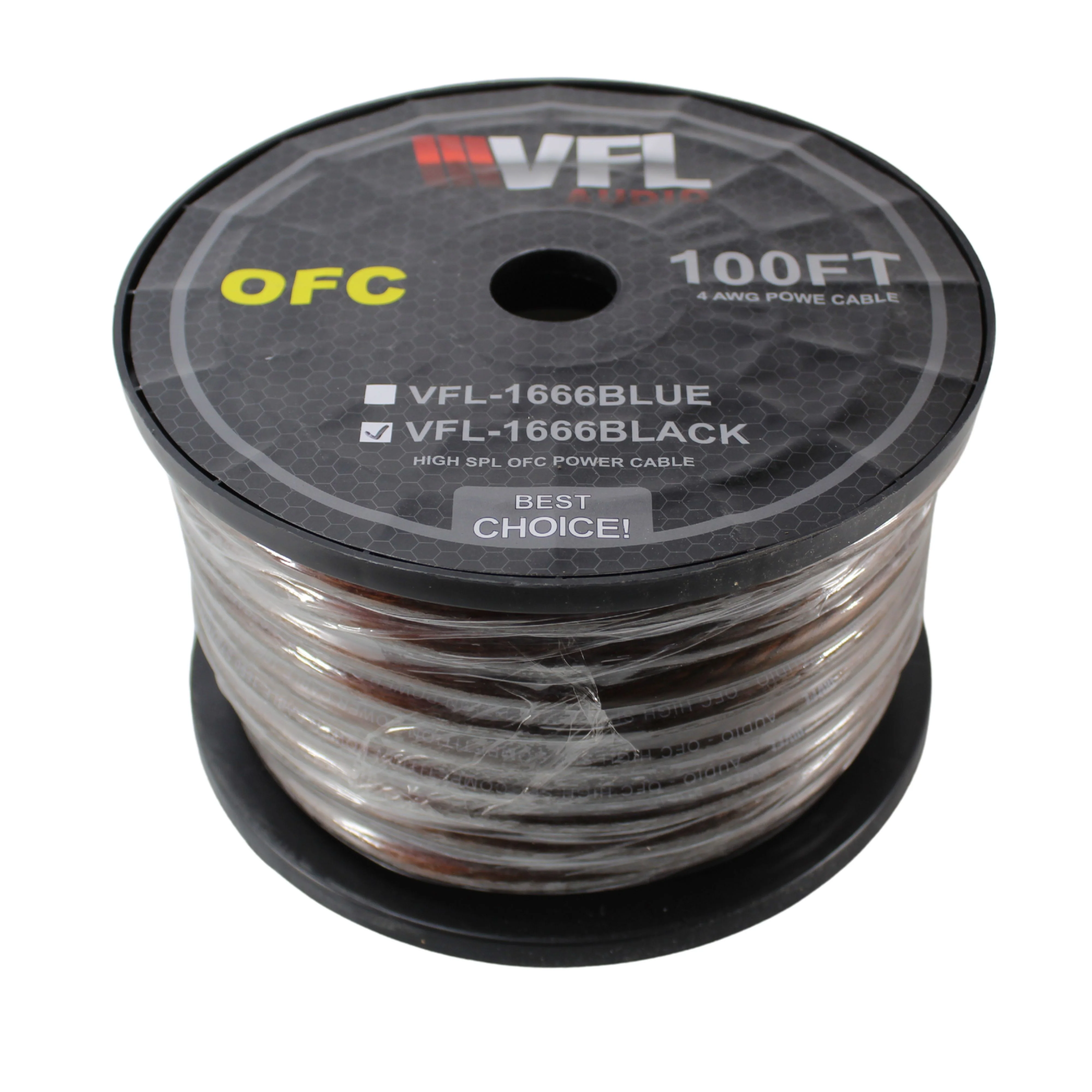 4 AWG Black PVC Jacketed 100% OFC American Bass Power Cable Lot Cut By The Foot