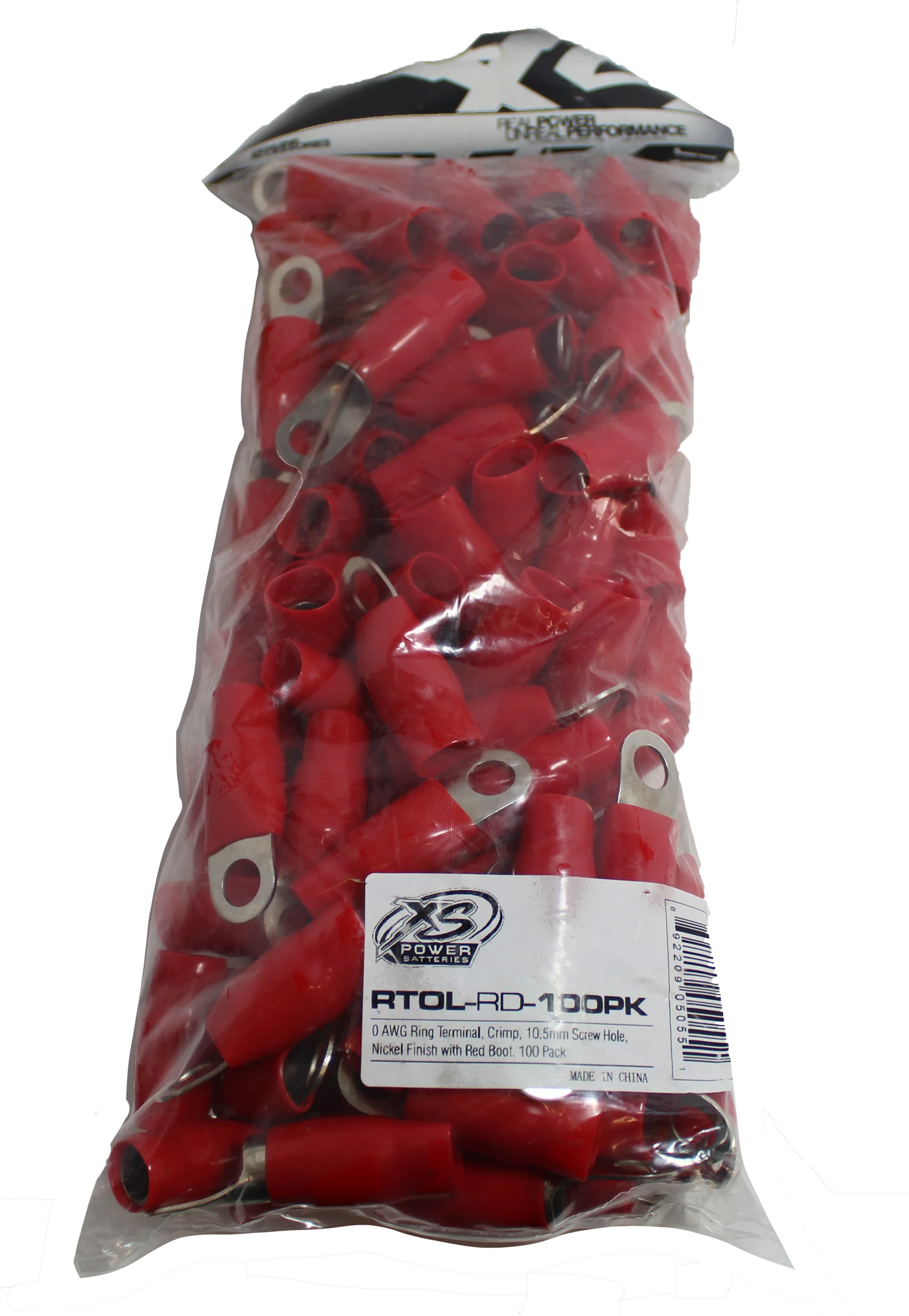 XS Power 5 Red + 5 Black 0 AWG 10.5MM Ring Terminals Nickel Plated XS-RT0L - Image 6