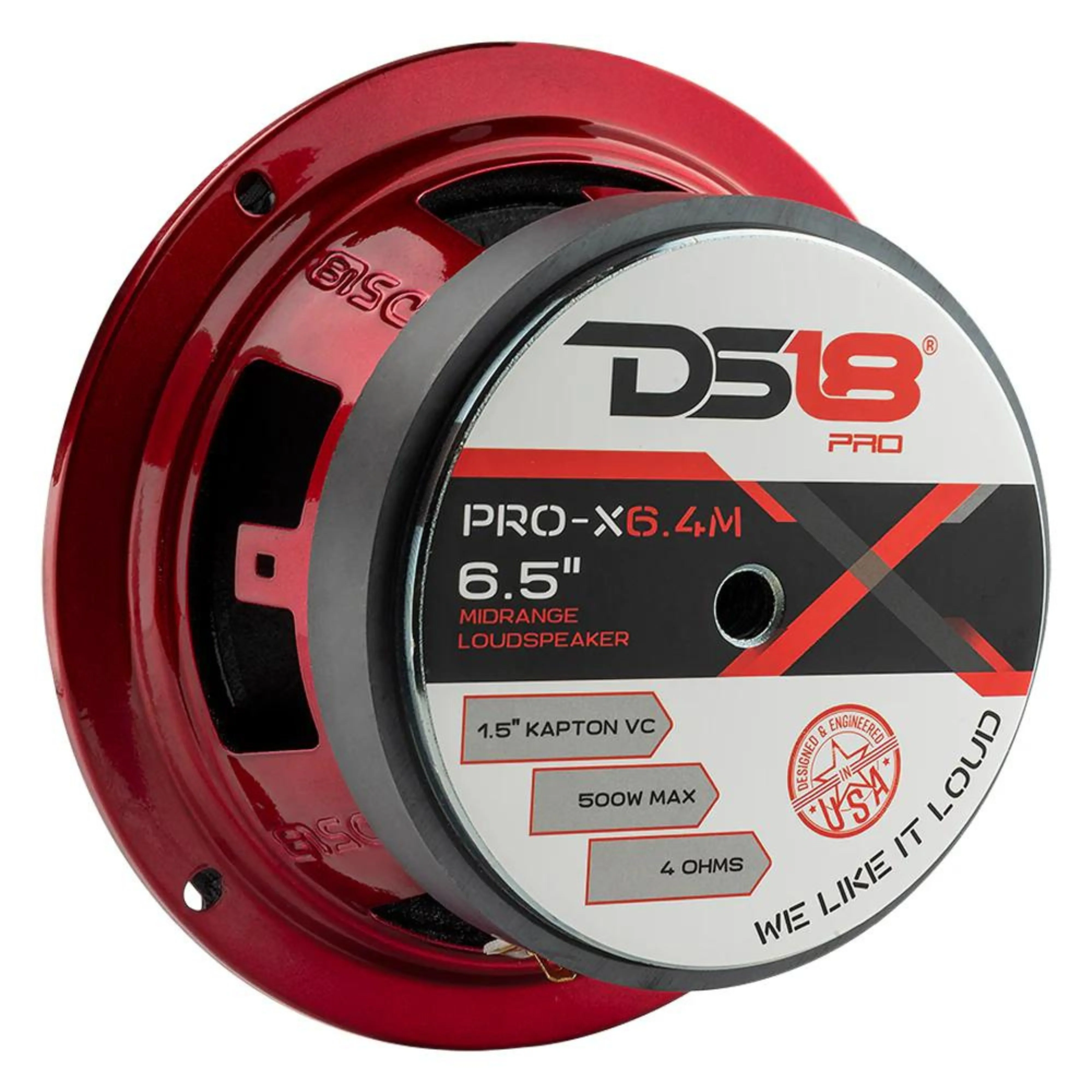 DS18 Car Audio 6.5" Midrange Loudspeaker 500 Watt 4 Ohm Red Basket PRO-X6.4M - Image 3