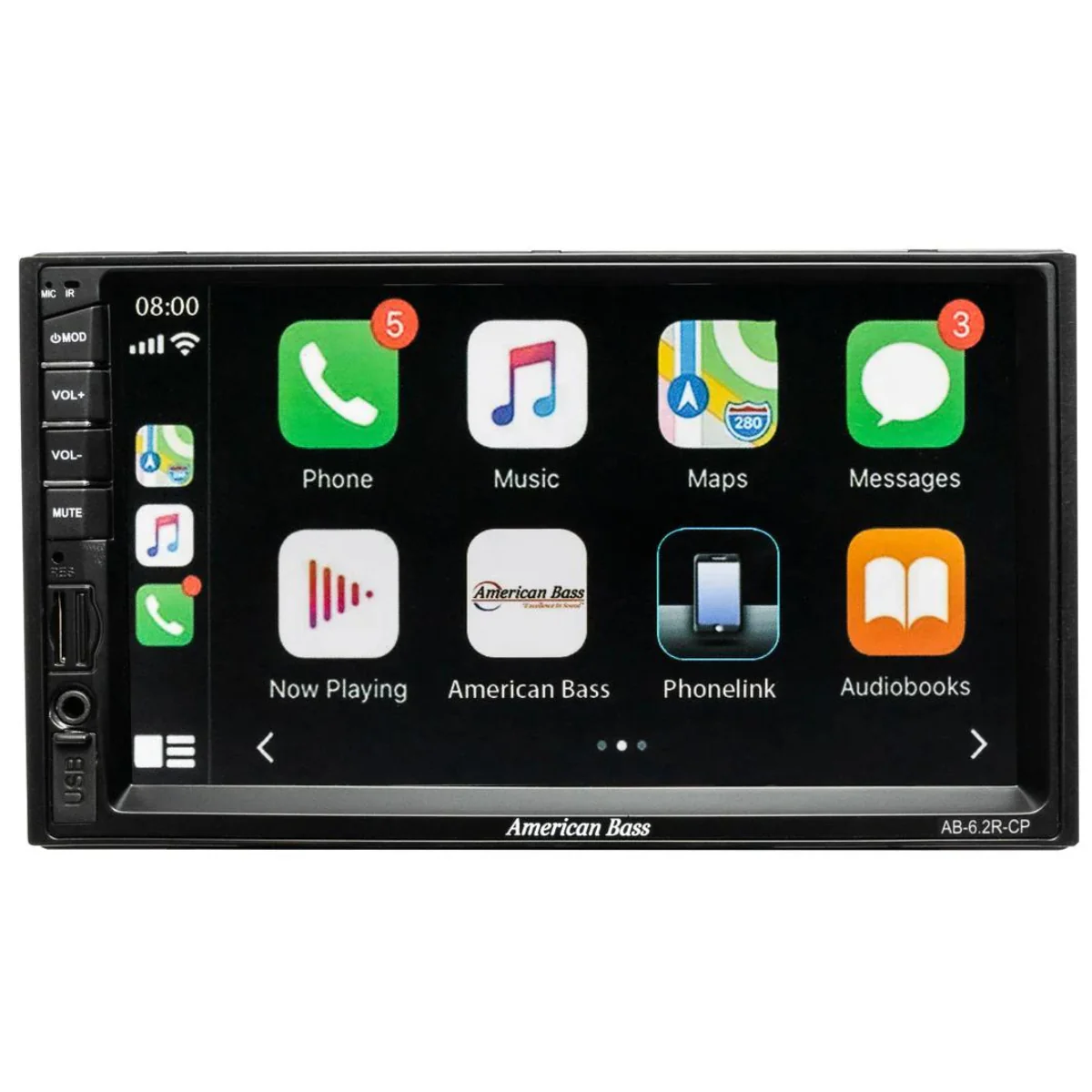 American Bass 6.2" Touchscreen MP5 w/Apple CarPlay & Android Auto Camera In/Out - Image 2