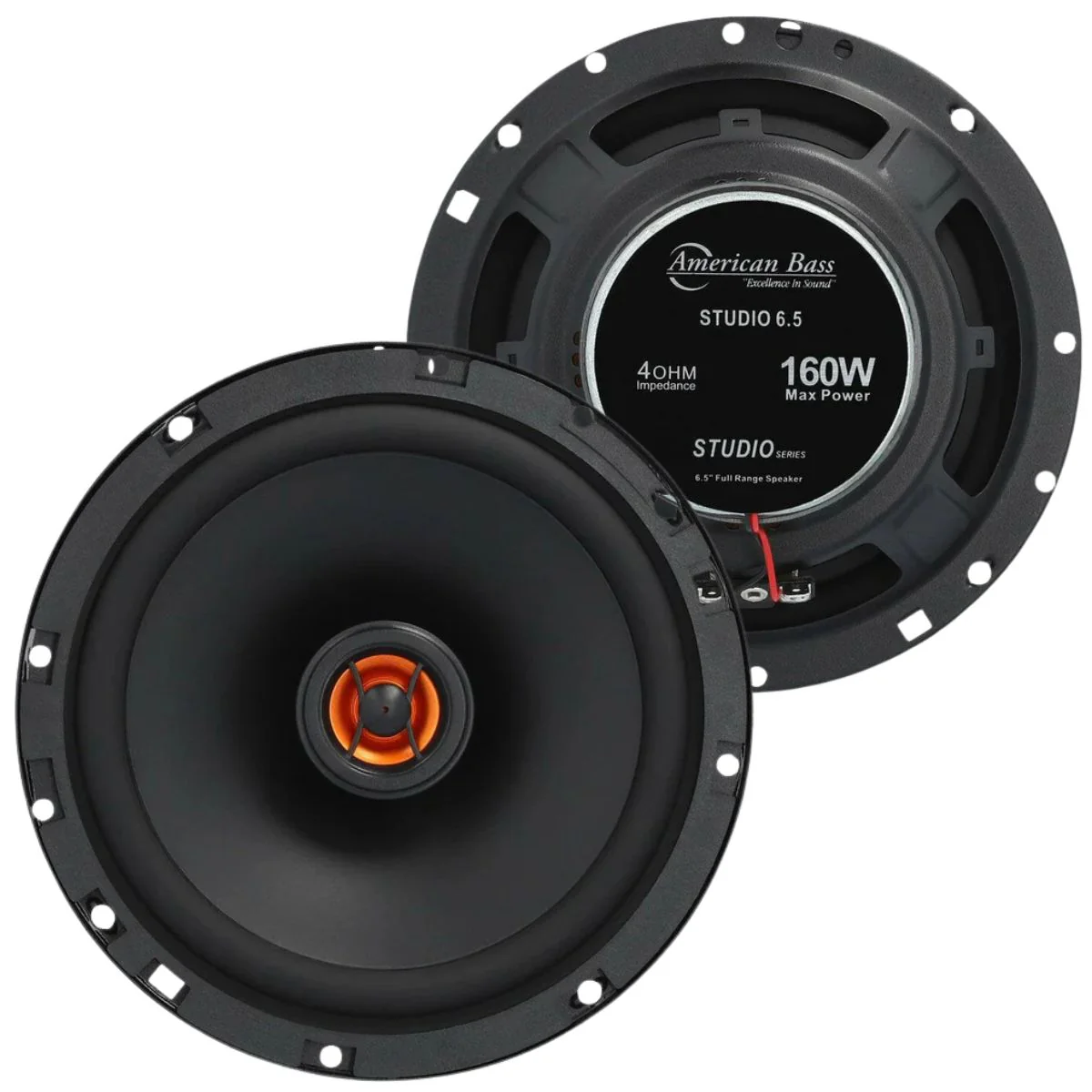 American Bass 6.5" 80 Watt RMS Coaxial Speaker Pair Studio Series STUDIO-6.5-FR