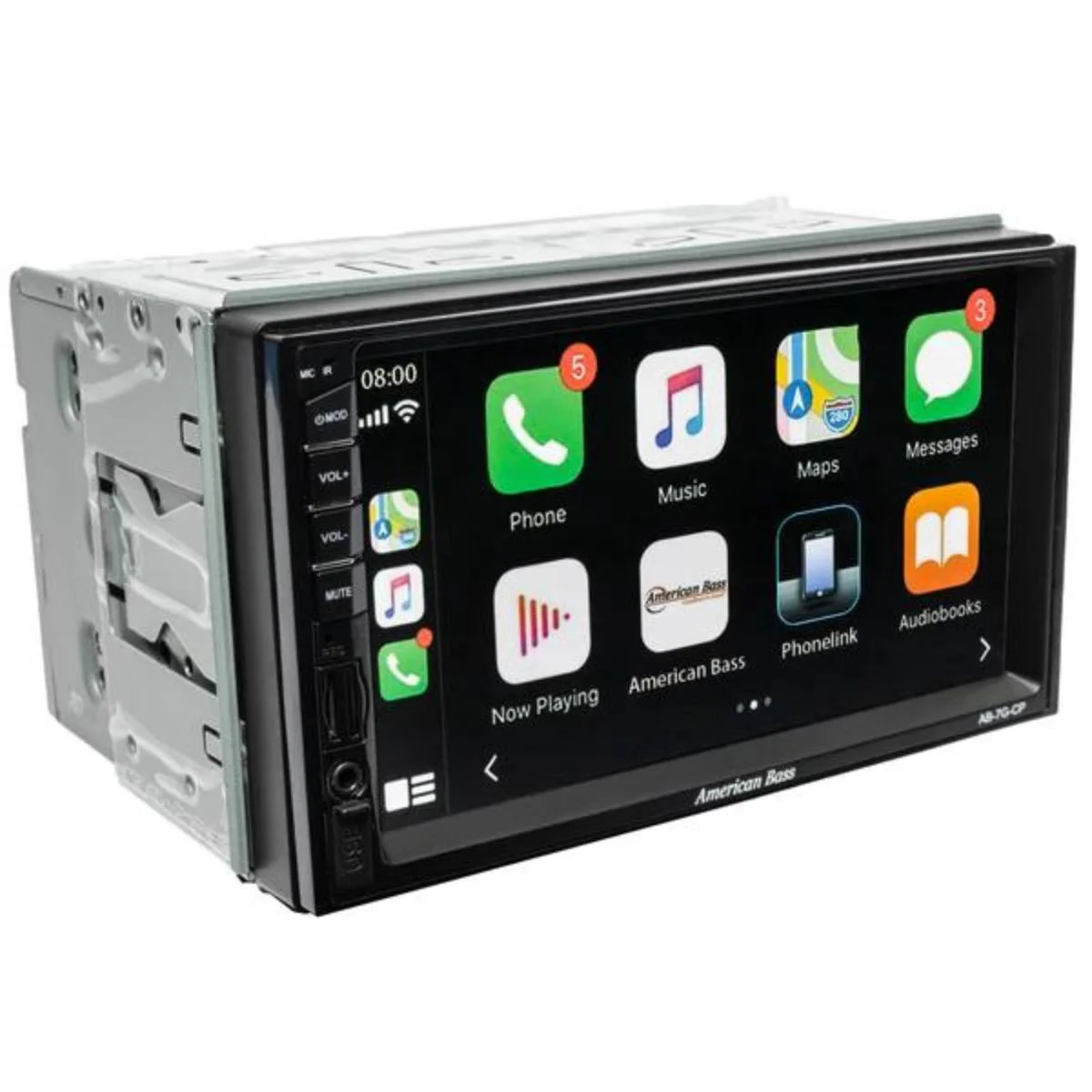 American Bass 7" Touchscreen MP5 Apple CarPlay & Android Auto Sub & Camera Outs