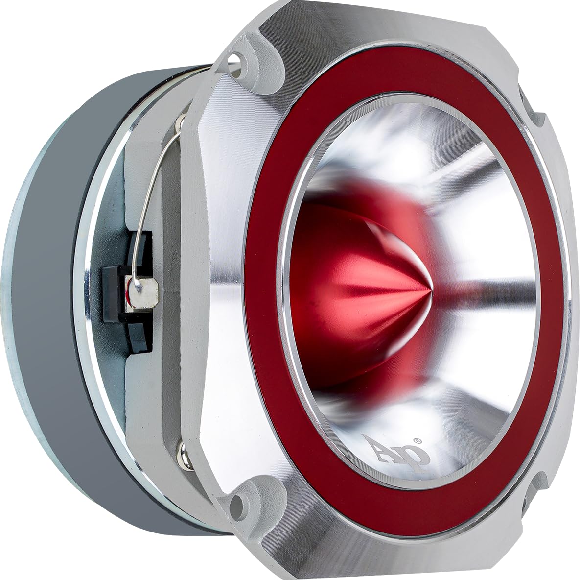 Audiopipe 4" Eye Candy Aluminum Tweeter Diamond Chrome Finish Red ATR-4053-RED
