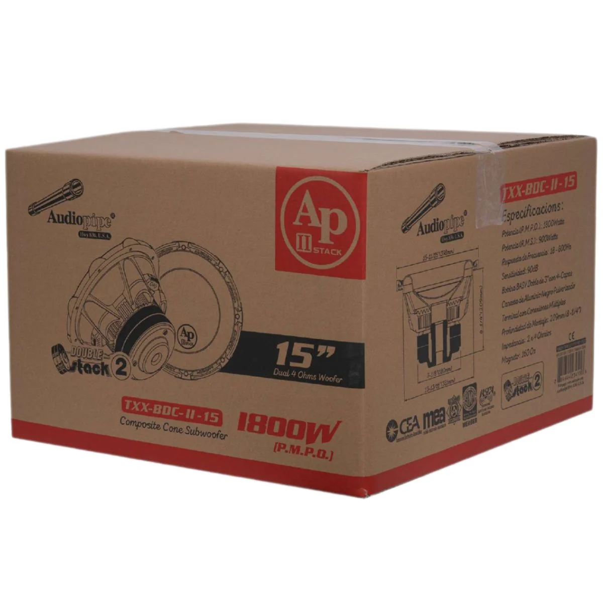 Audiopipe15" 900 Watt RMS Dual 4-Ohm Composite Cone Subwoofer TXX-BDC-II-15 - Image 6