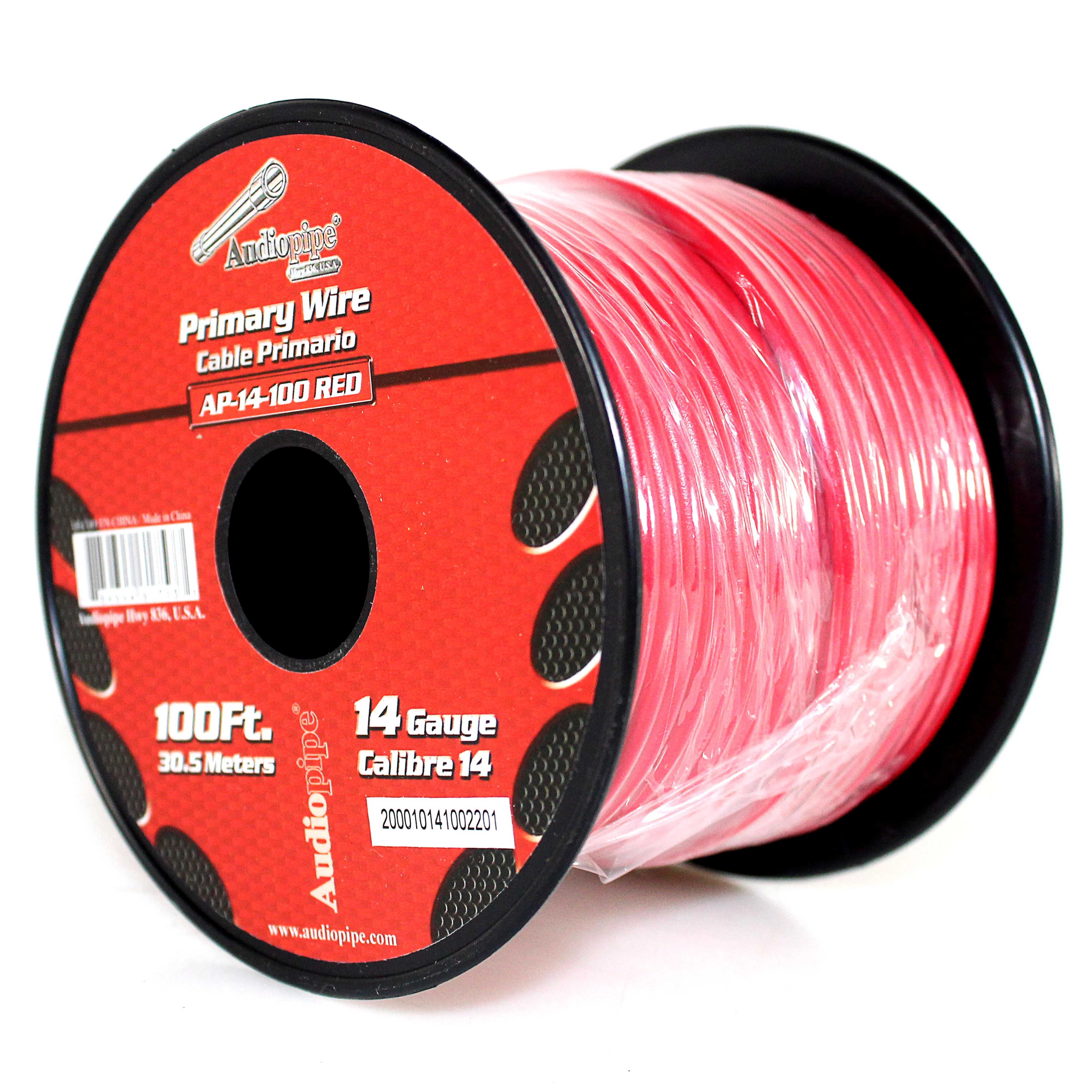 14 GA 100 FT Roll Red Wht Stranded Spool of CCA Primary Power Ground Wire Cable - Image 3