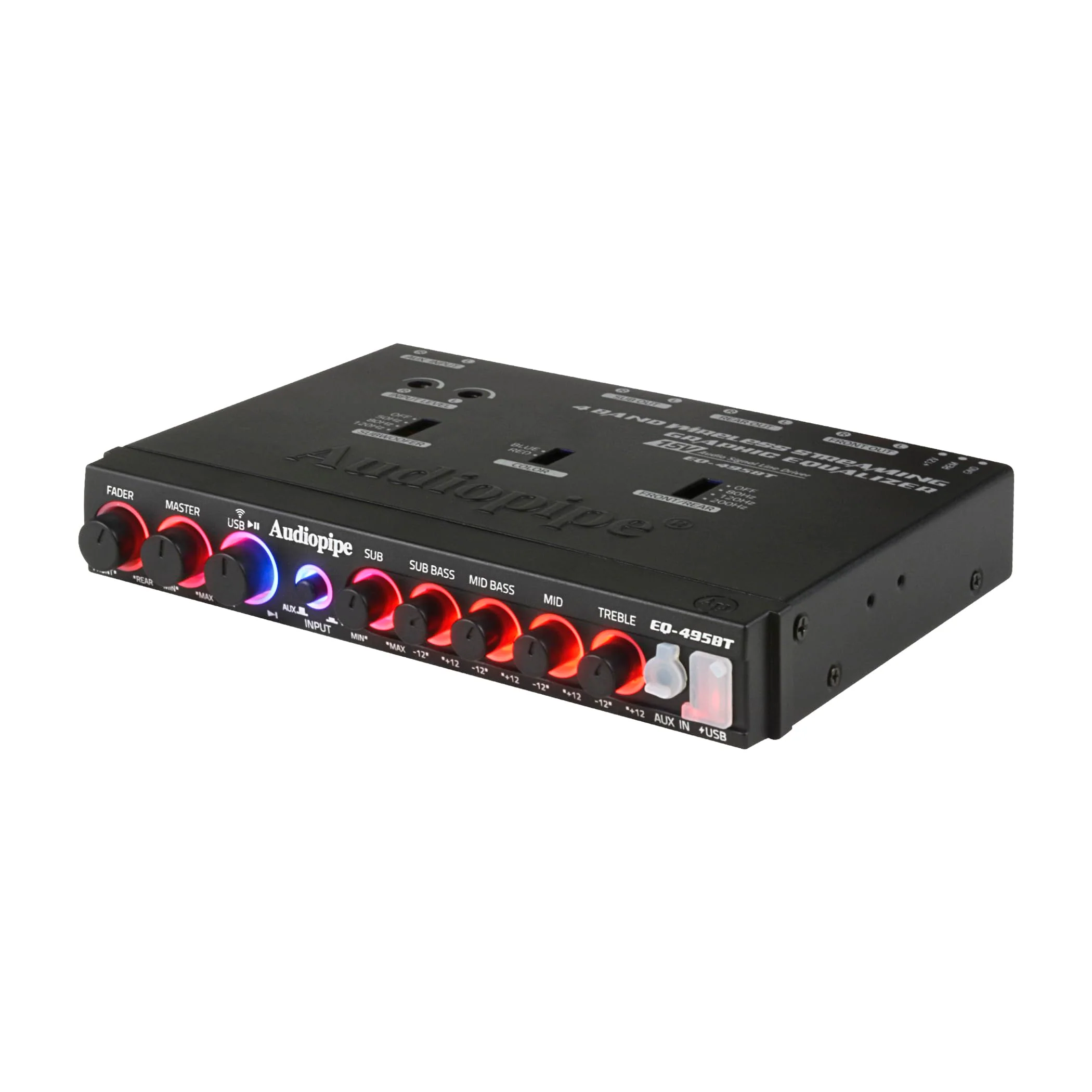 Audiopipe Water Resistant 4Band 15V Half-Din Wireless Streaming Equalizer - Image 2