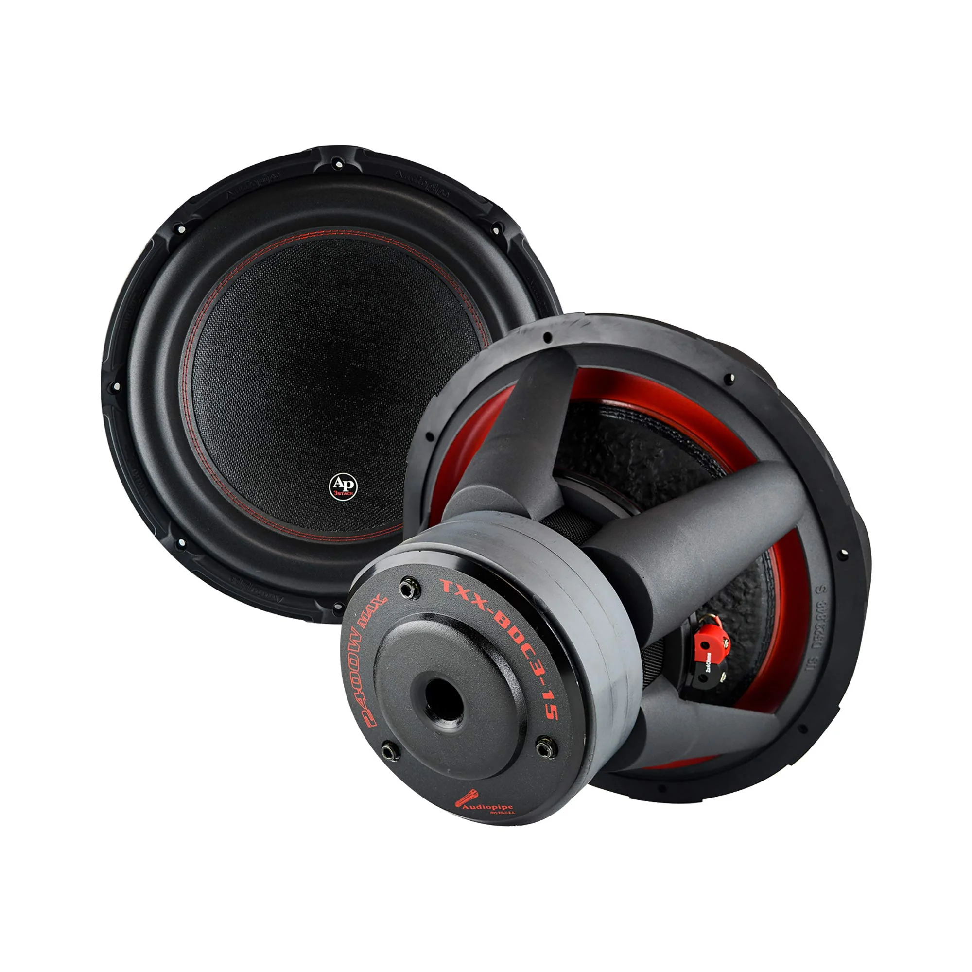 Audiopipe BD Series 15" Subwoofer - 2400W PMPO, 1200W RMS, Dual 4-Ohm Voice Coil