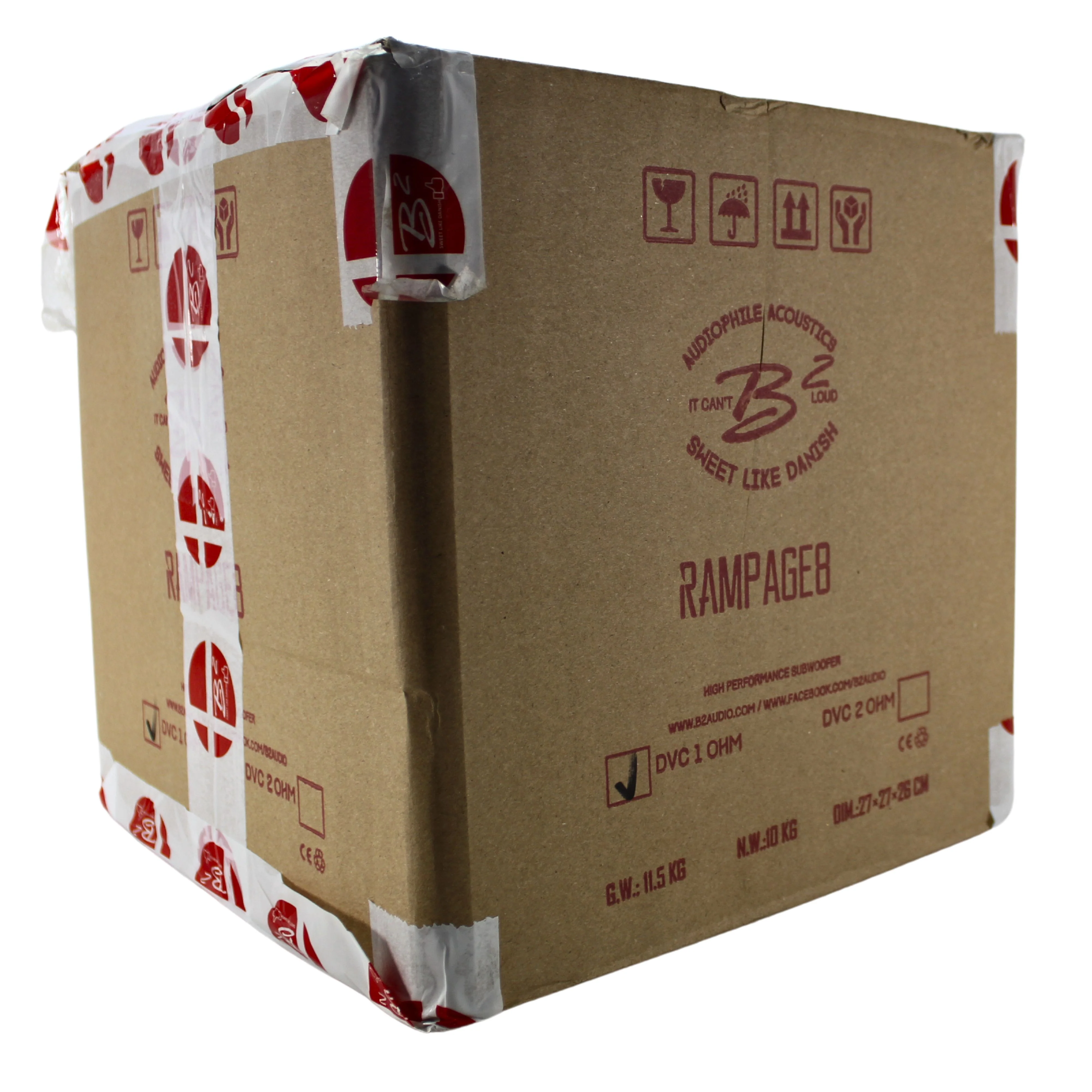 B2 Audio RAMPAGE Series 8" Dual 1-Ohm 2" Voice Coil 1000 Watt RMS Subwoofer - Image 8