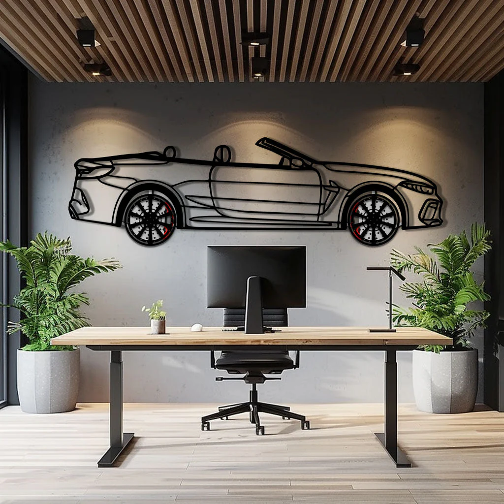 BMW M8 Competition Metal Car Wall Art with Rotating Wheels - M Power Luxury Silhouette - Interactive Automotive Wall Art - KAFMEKA109 - Image 10