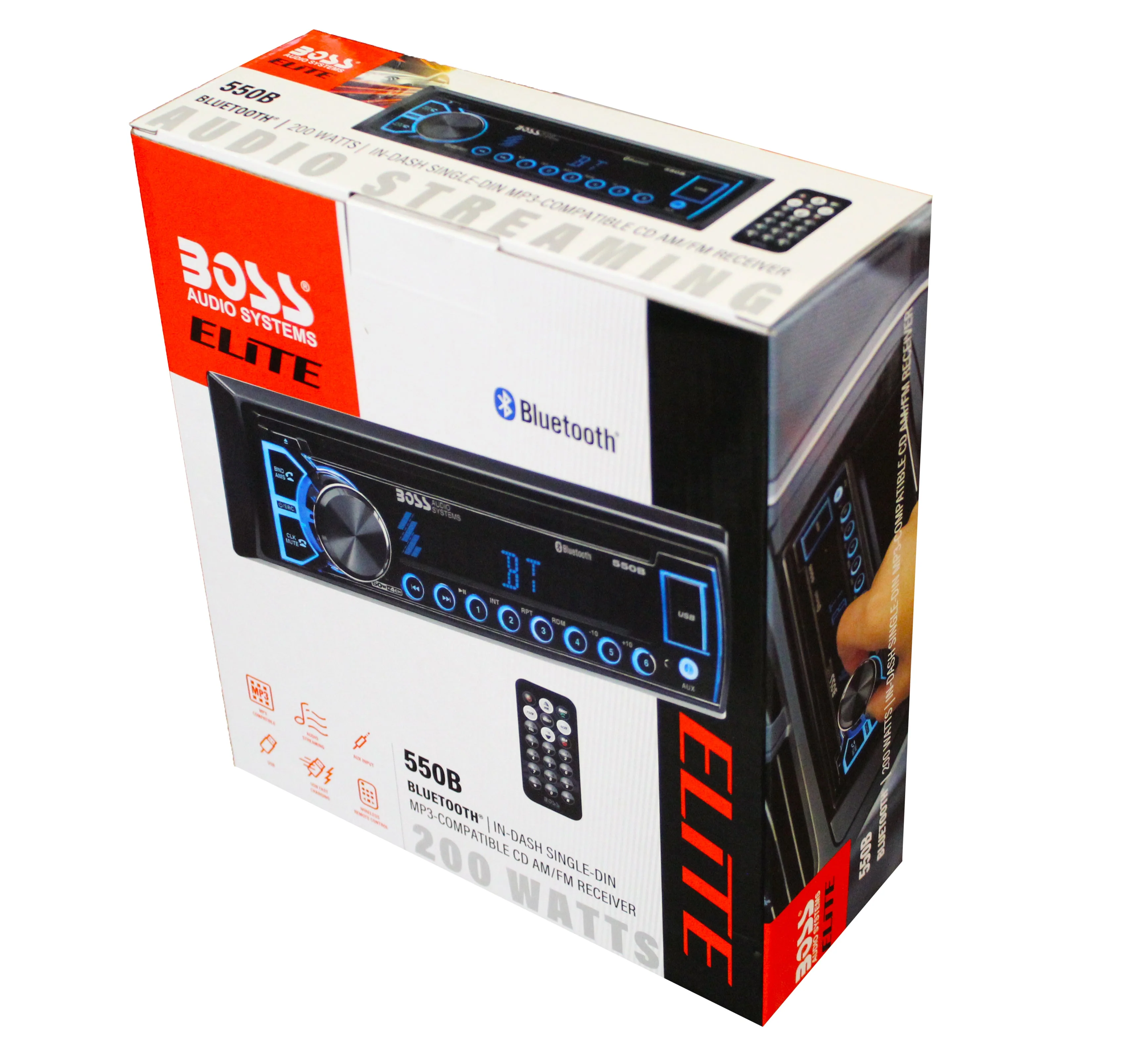 BOSS Single Din Receiver with Bluetooth, AUX, CD, MP3, USB, AM/FM, WMA, & Remote - Image 8