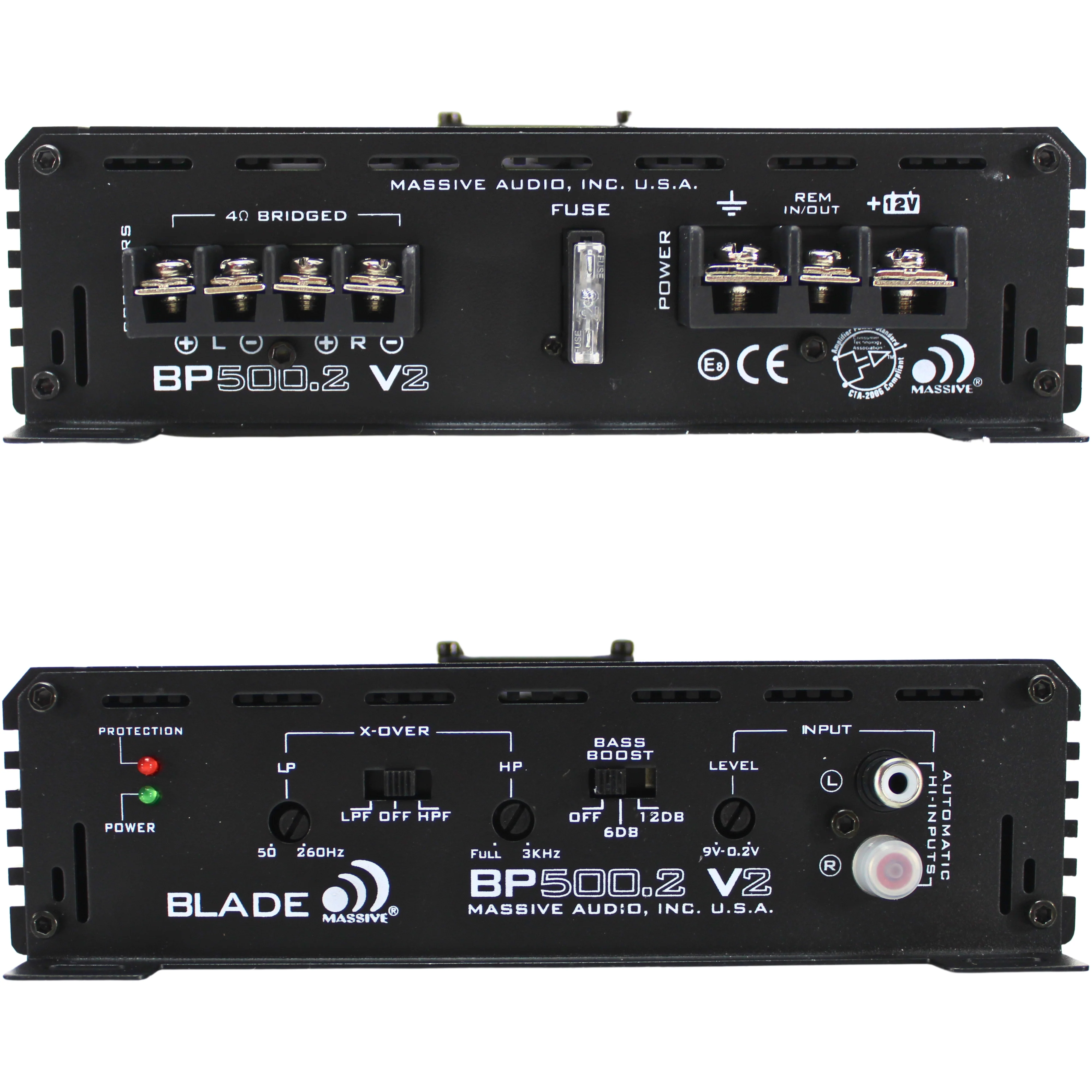500W 2-Ch Class A/B 2-Ohm Stable Amplifier Massive Audio Blade / BP500.2-v2 - Image 6