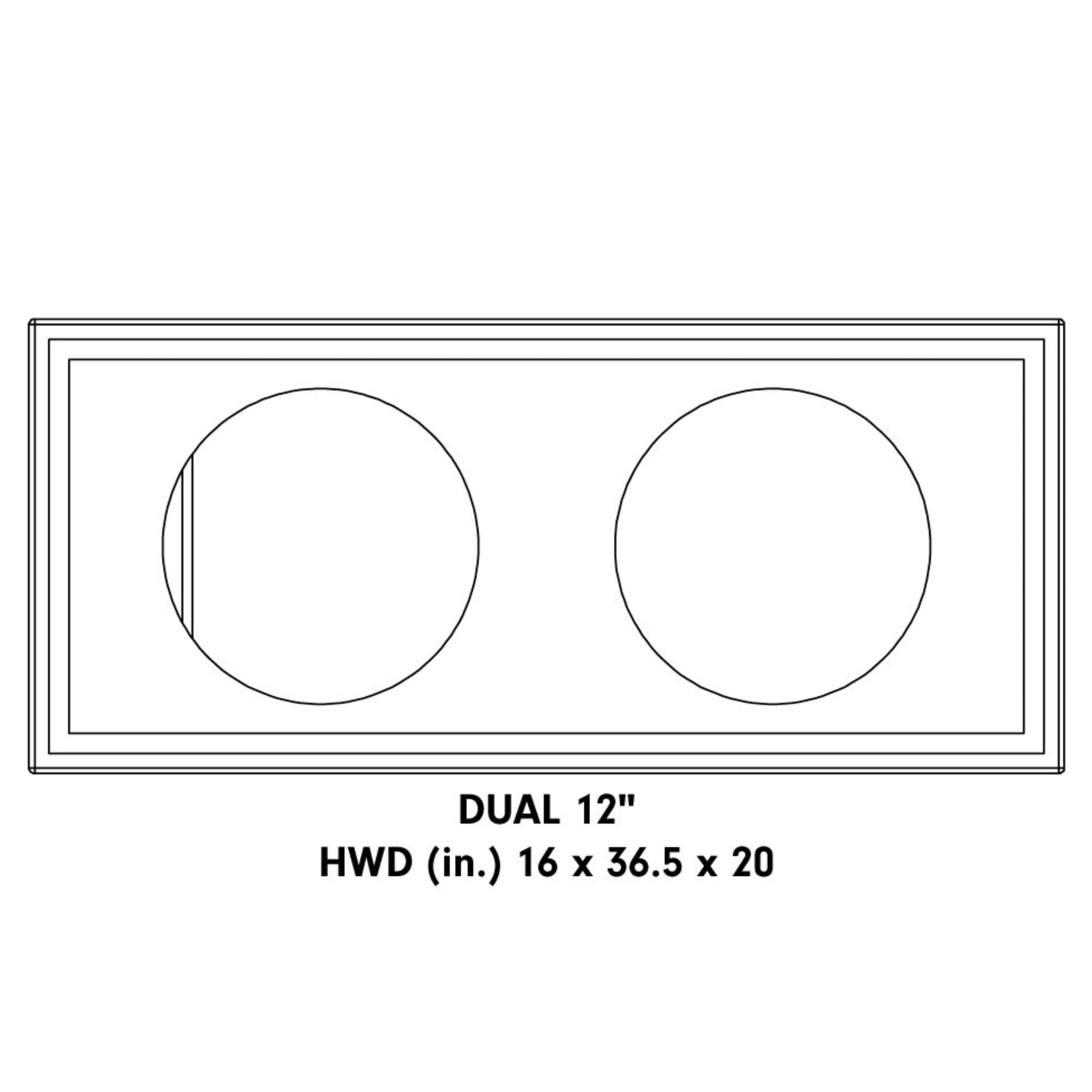 DD Audio LE-500 Series Dual 12 Inch 1200W RMS Peak Loaded Enclosure / LE-512.2 - Image 3