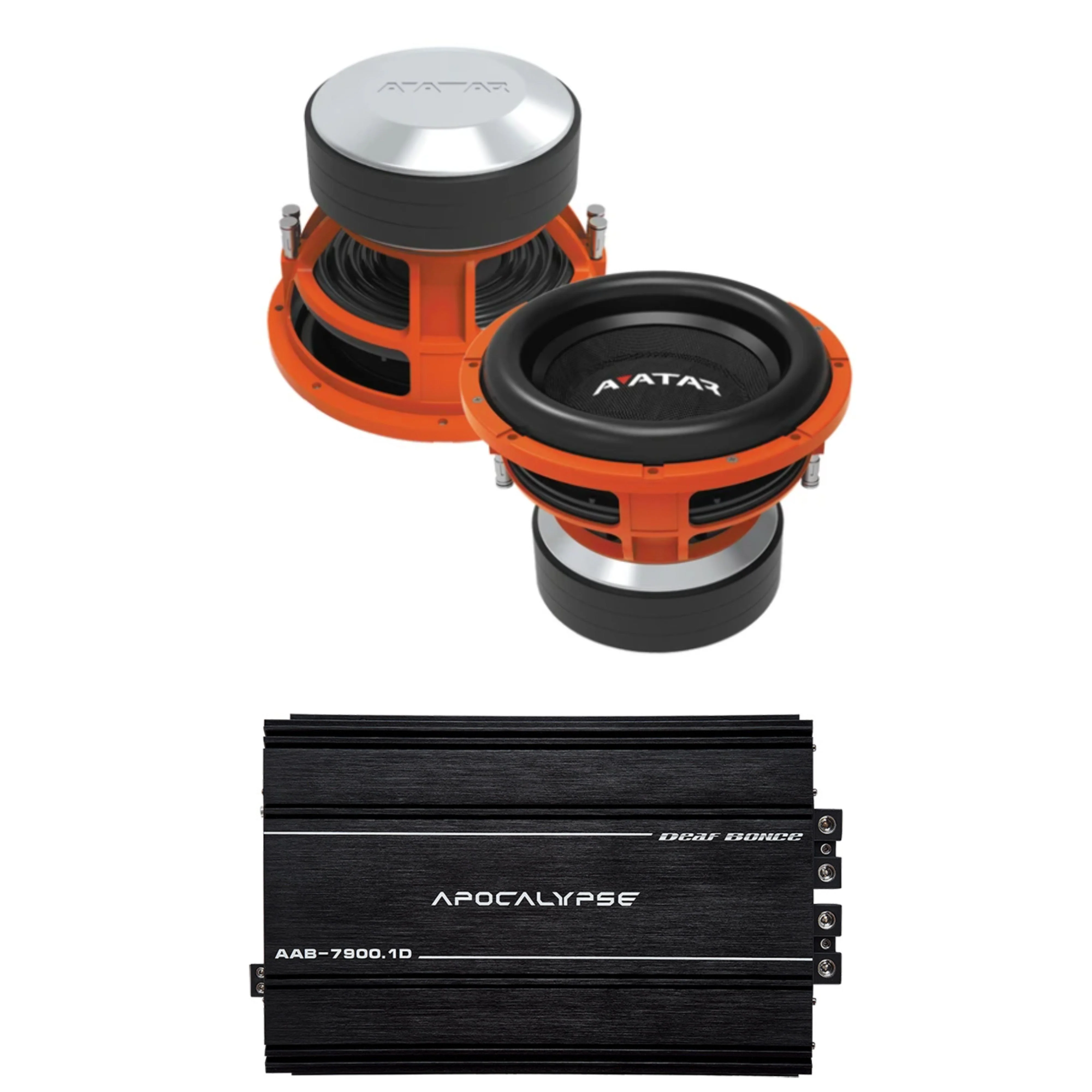 Deaf Bonce Car Audio 2x 12" 1Ohm Avatar Subwoofers STU-1246-D1&Mono Amp Package