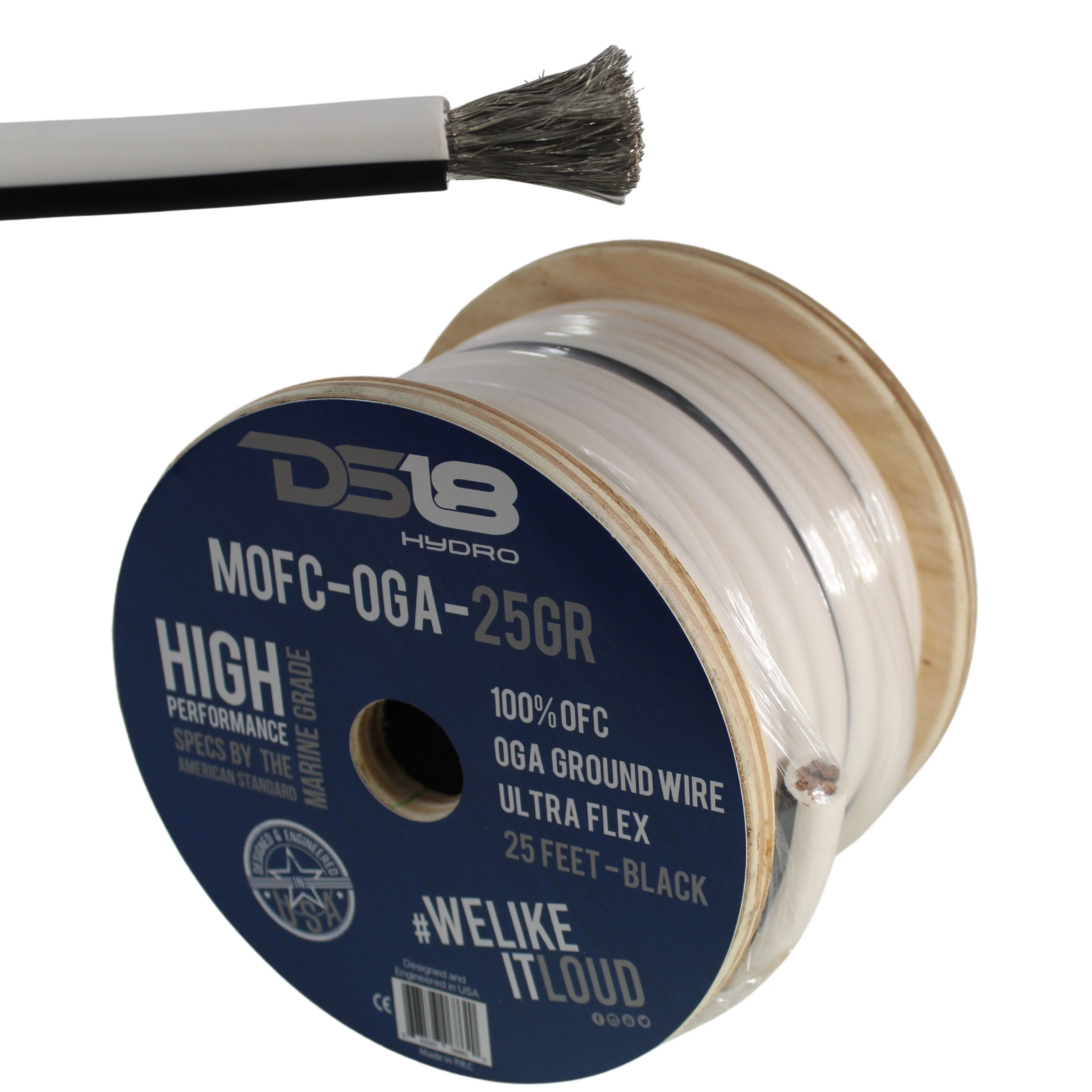 DS18 0 AWG OFC Tinned Marine Power/Ground Wire White/Black Lot Cut By The Foot - Image 2
