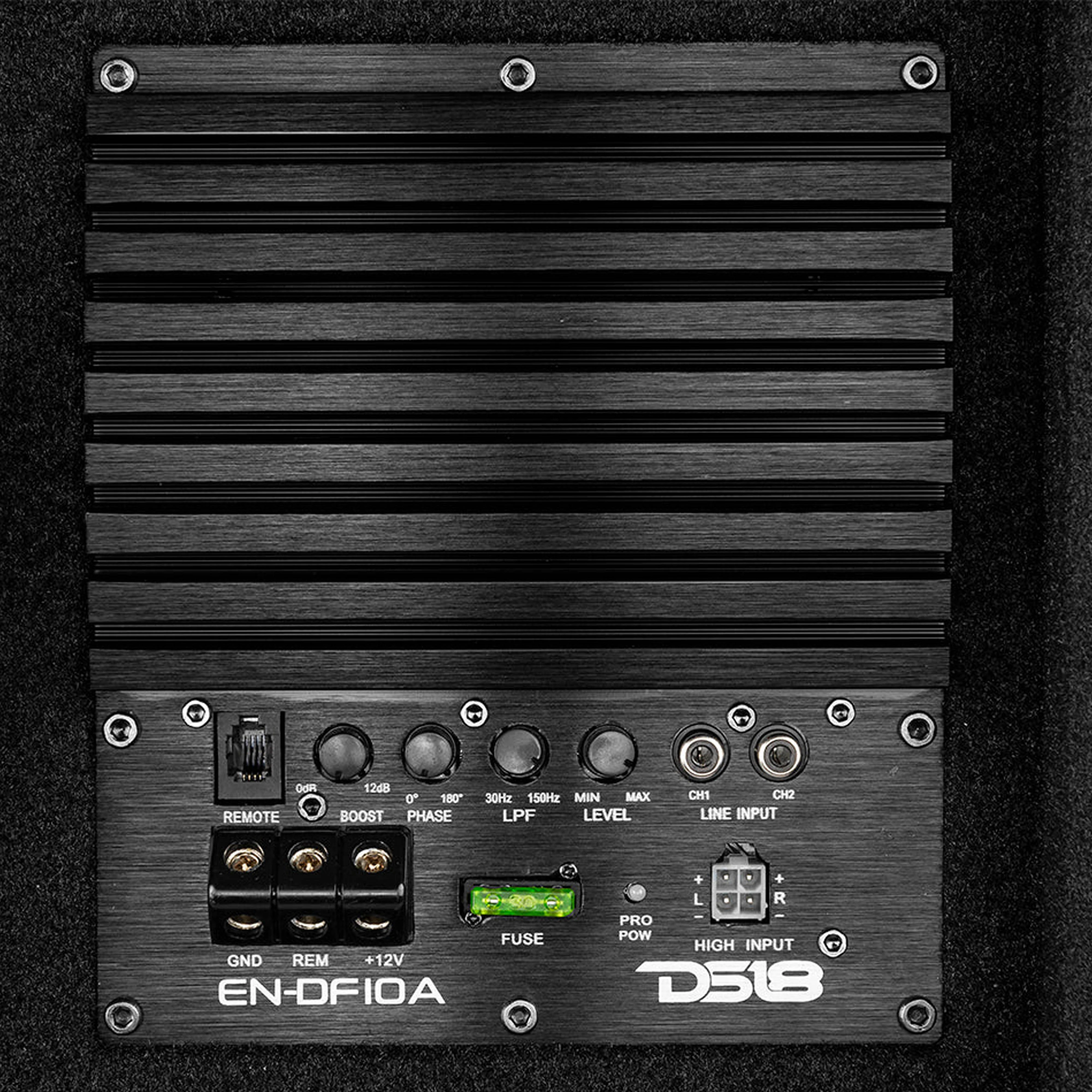 DS18 10" Amplified 500 Watt Down Firing Shallow Subwoofer Enclosure Box 2Ohm - Image 2