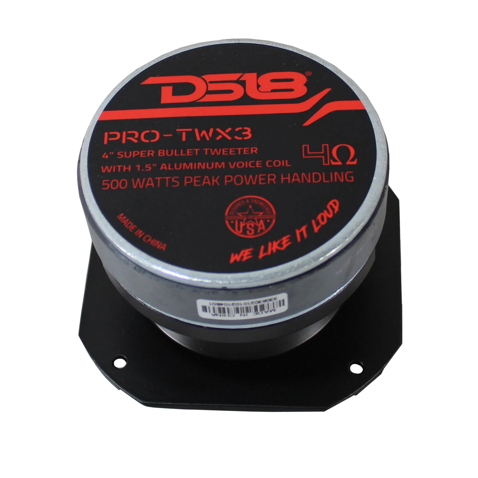 DS18 4" Super Bullet Tweeter Black Car Audio 4 Ohm 500 Watt 1.5" Aluminum VC - Image 3
