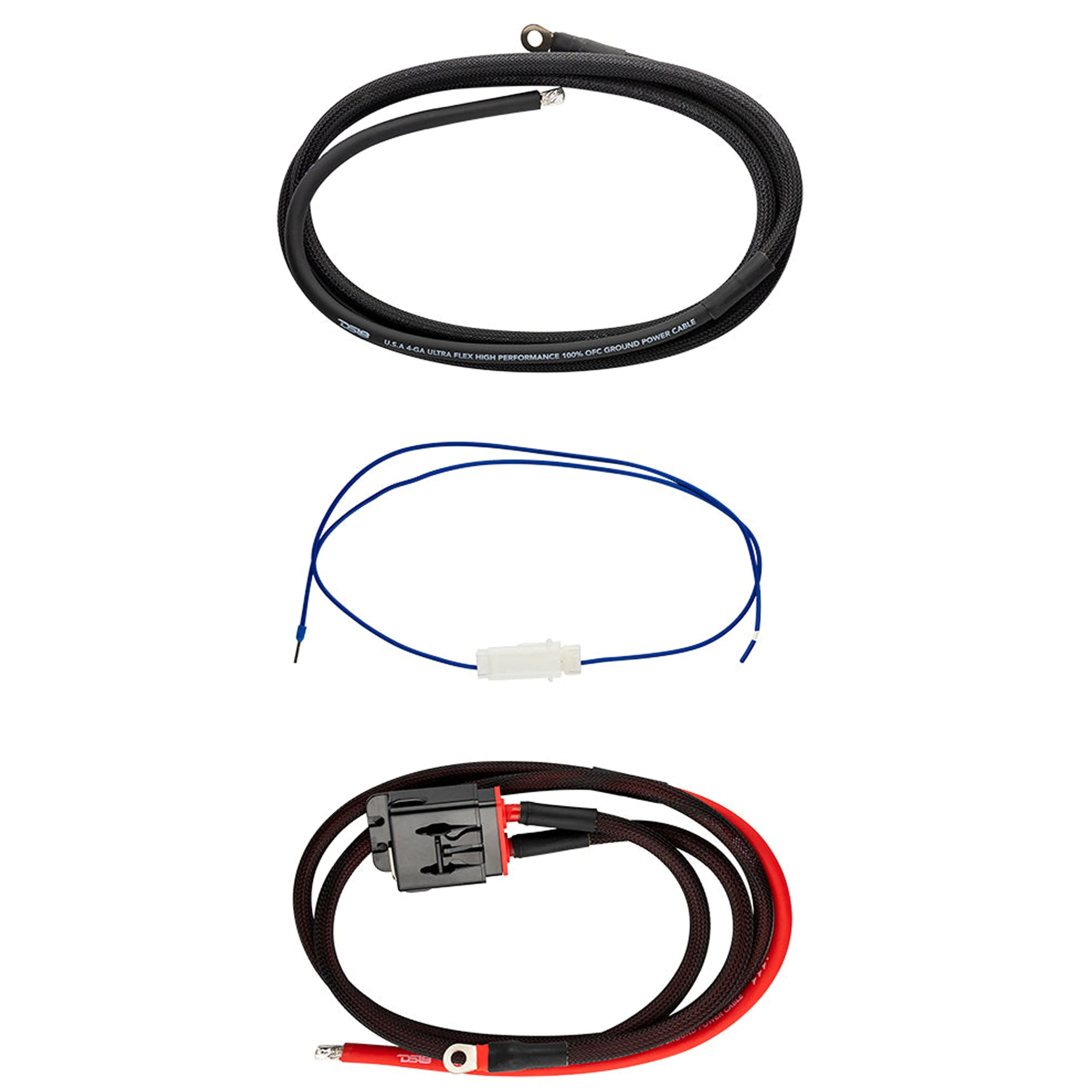DS18 4GA Harley Davidson 1996+ Amp Kit OFC w/ Waterproof Fuse Holder 1680W