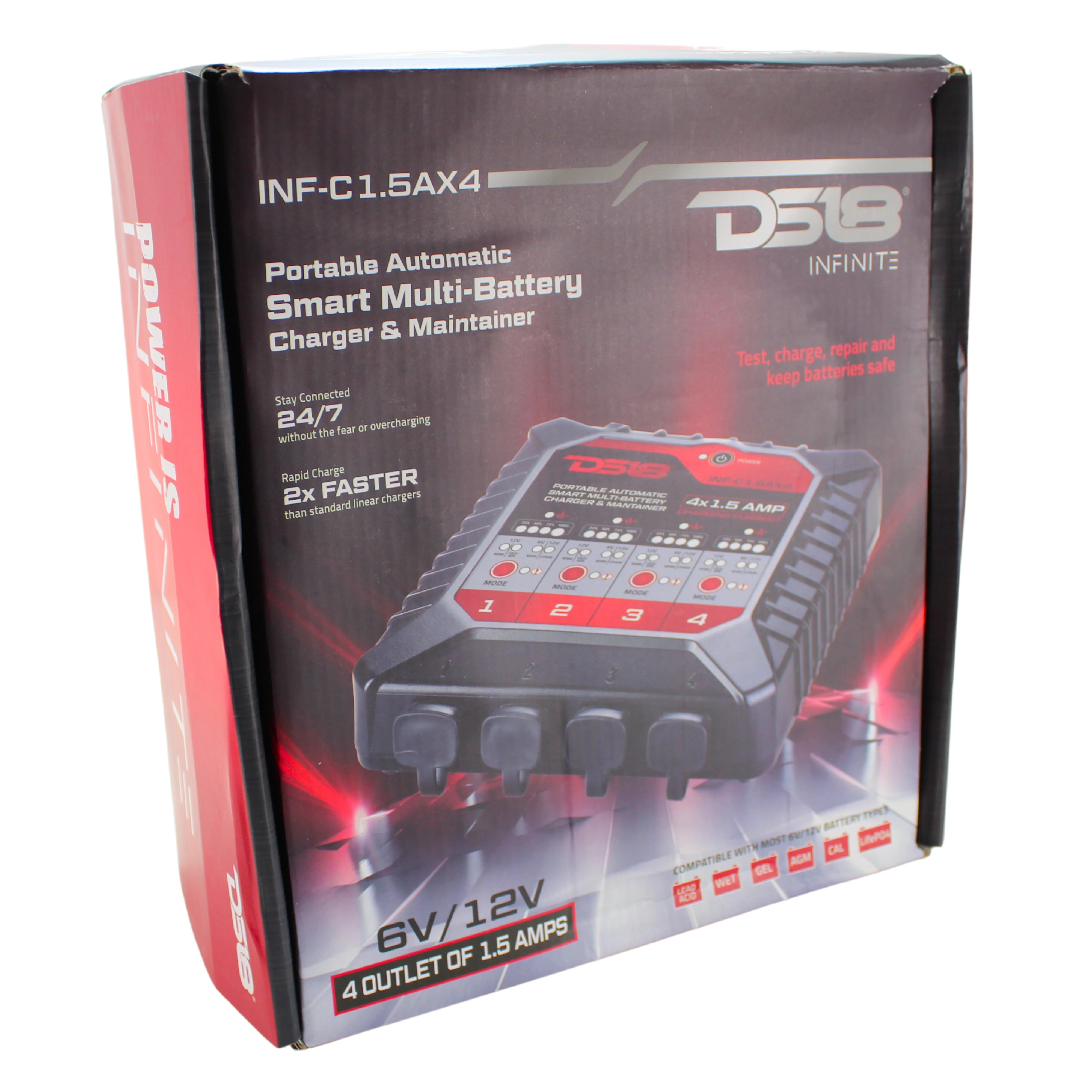 DS18 4x1.5A Automatic Smart Lithium AGM Battery Charger & Maintainer INF-C1.5AX4 - Image 7