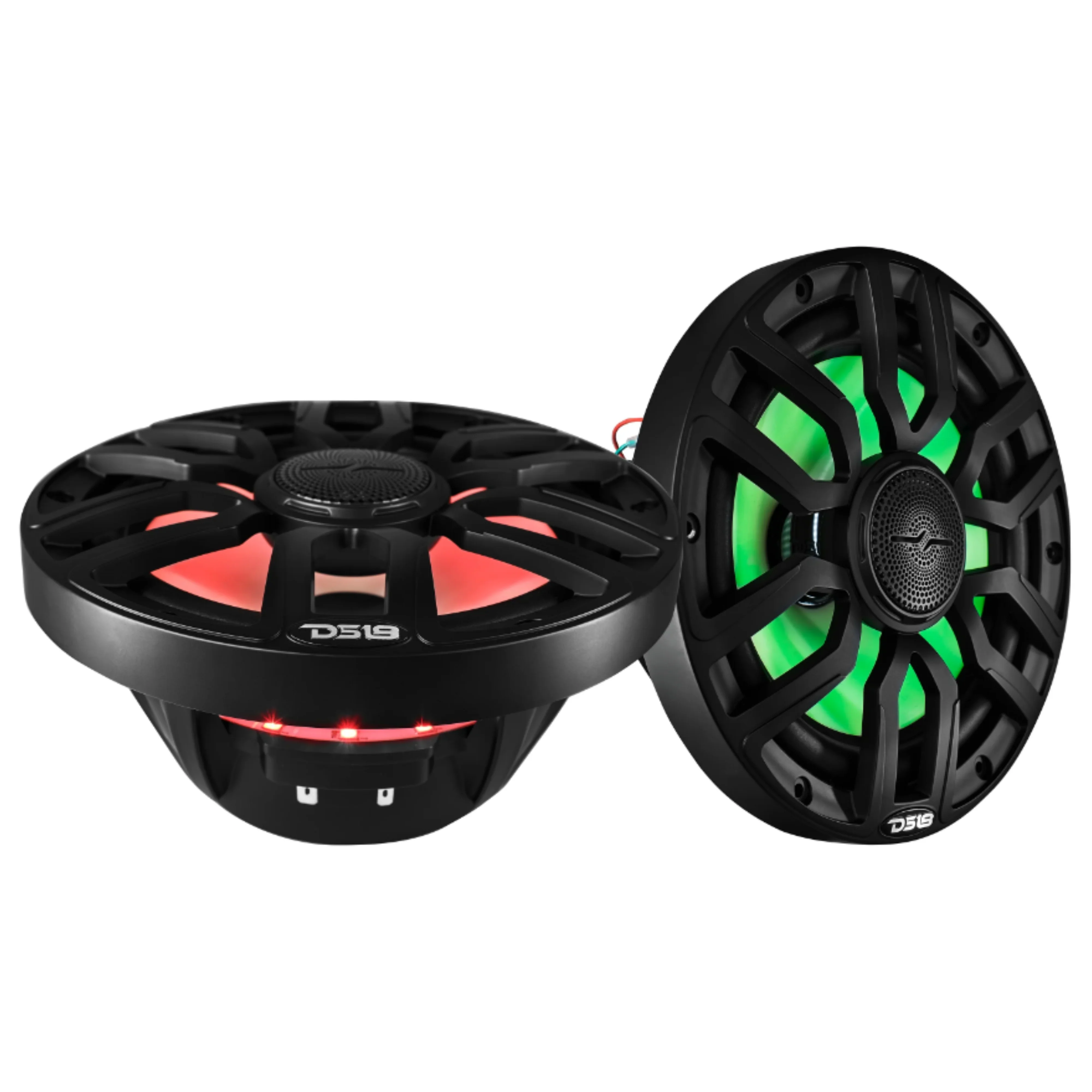 DS18 8" 2-Way 175 Watt RMS 4-Ohm RGB LED Coaxial Marine Speaker Black NXL-IQ8-BK - Image 2