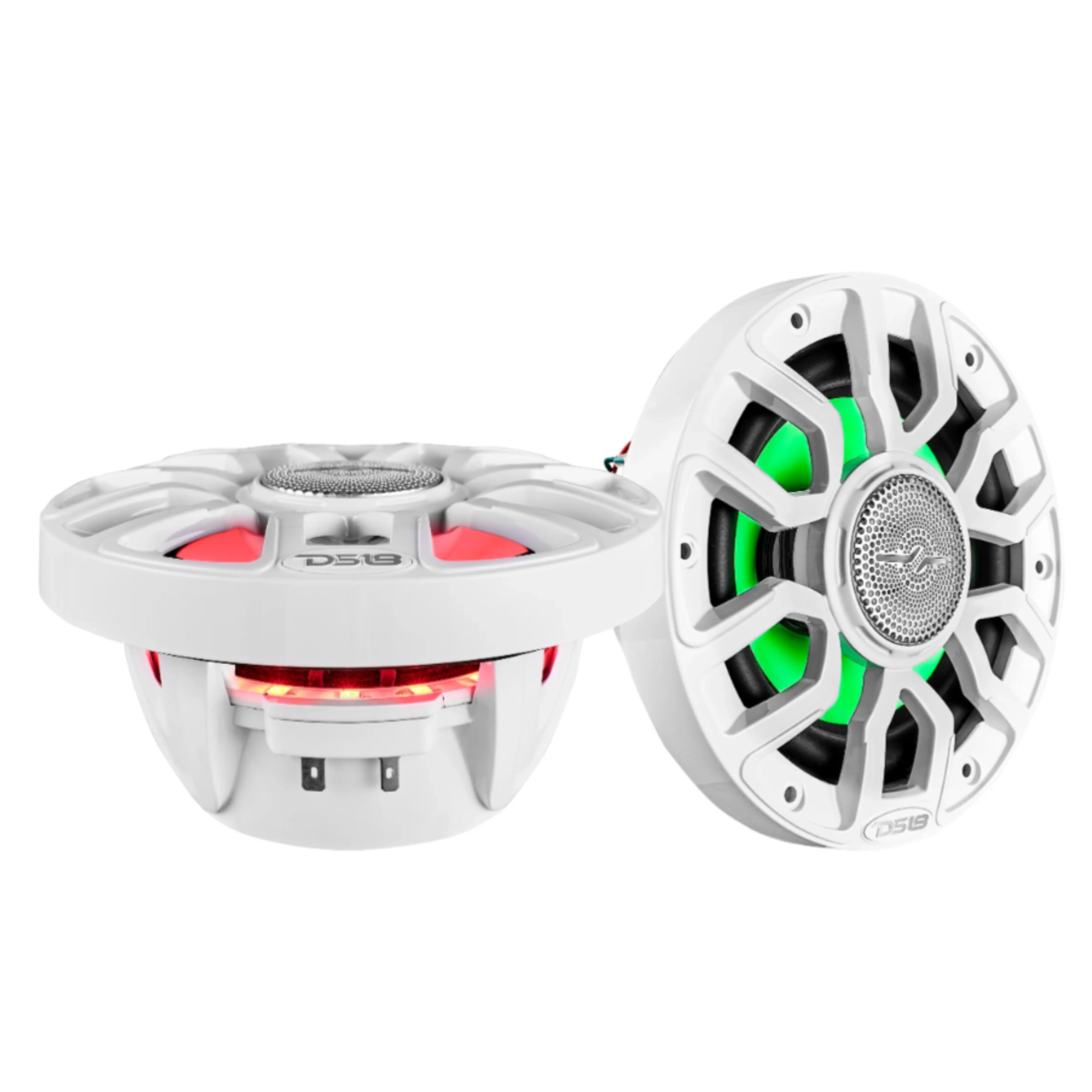 DS18 8" 2-Way 175 Watt RMS 4-Ohm RGB LED Coaxial Marine Speaker White NXL-IQ8-WH - Image 2
