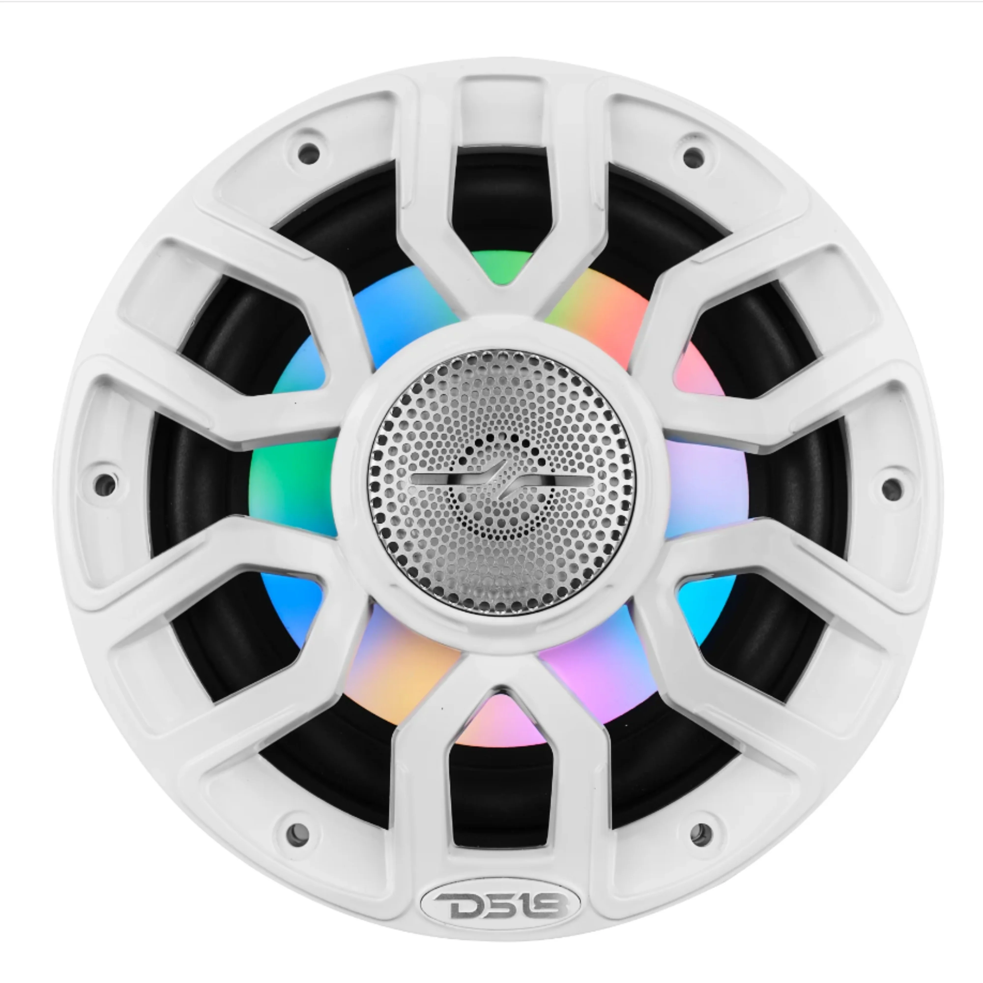 DS18 8" 2-Way 175 Watt RMS 4-Ohm RGB LED Coaxial Marine Speaker White NXL-IQ8-WH - Image 3
