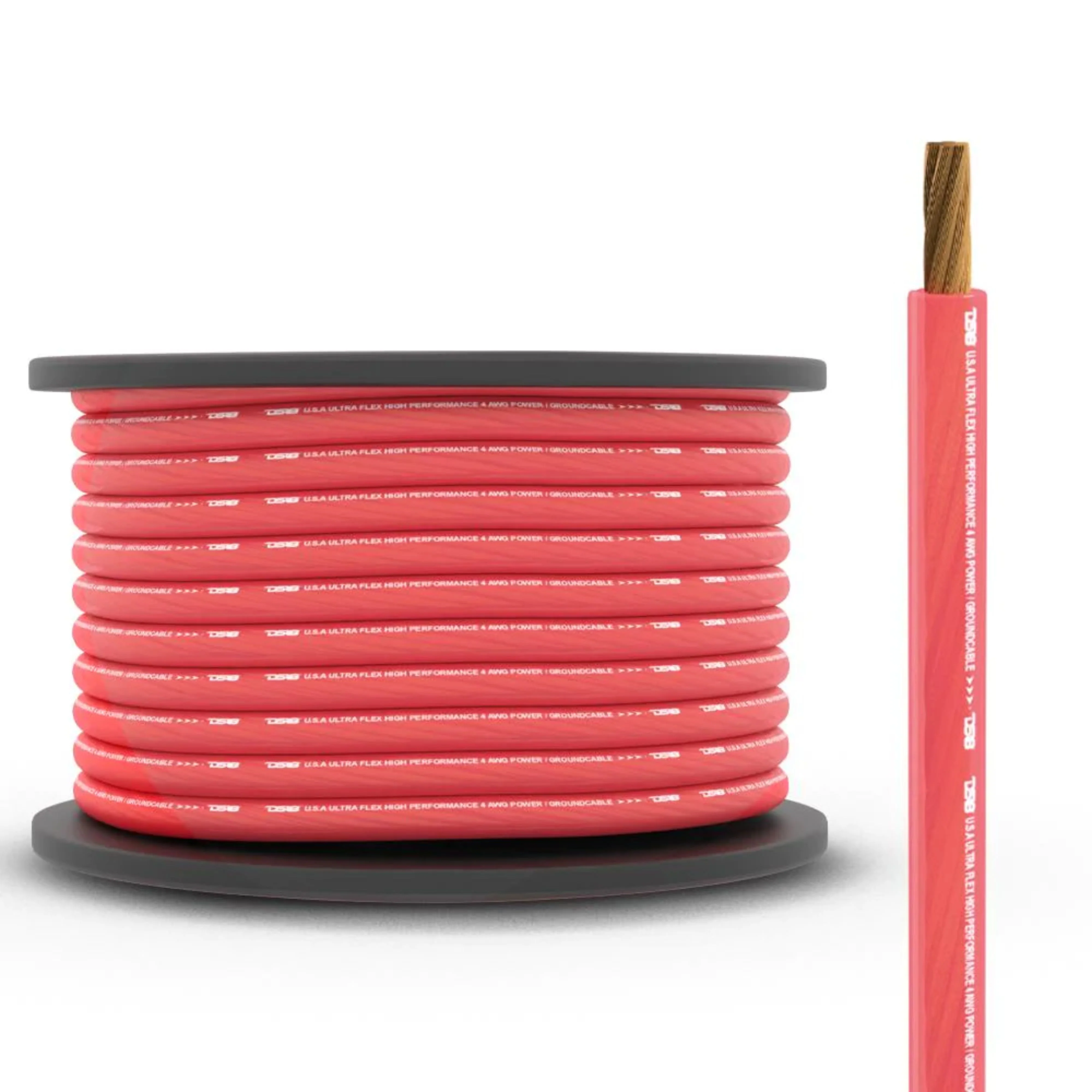 DS18 Car Audio 4 AWG Copper Clad Aluminum CCA Power/Ground Wire Red Lot