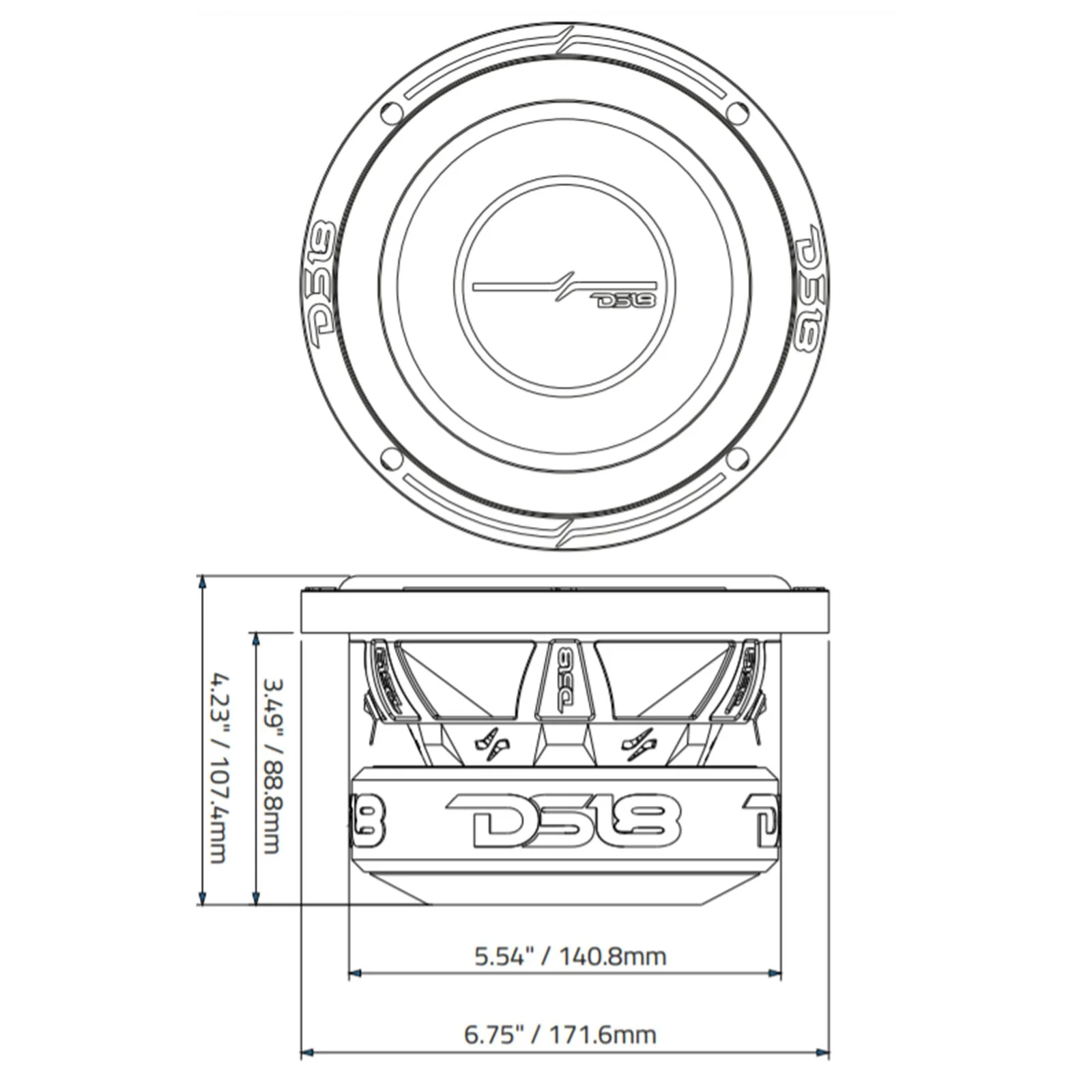 DS18 ELITE-Z 6.5" 300W RMS 4-Ohm DVC Subwoofer / ZR6.4D - Image 8