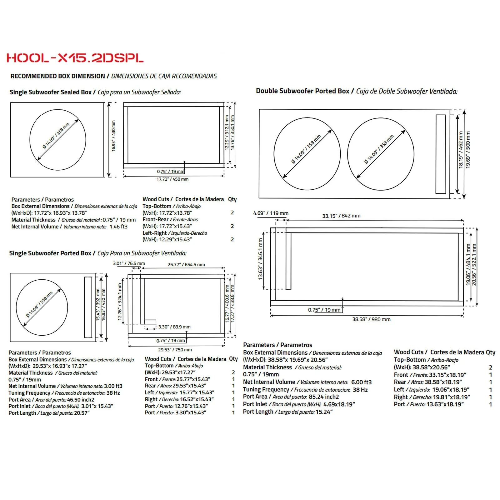 DS18 Hooligan X 15" Competition Subwoofer 6000 Watt 2 Ohm 4" DVC HOOL-X15.2DSPL - Image 6