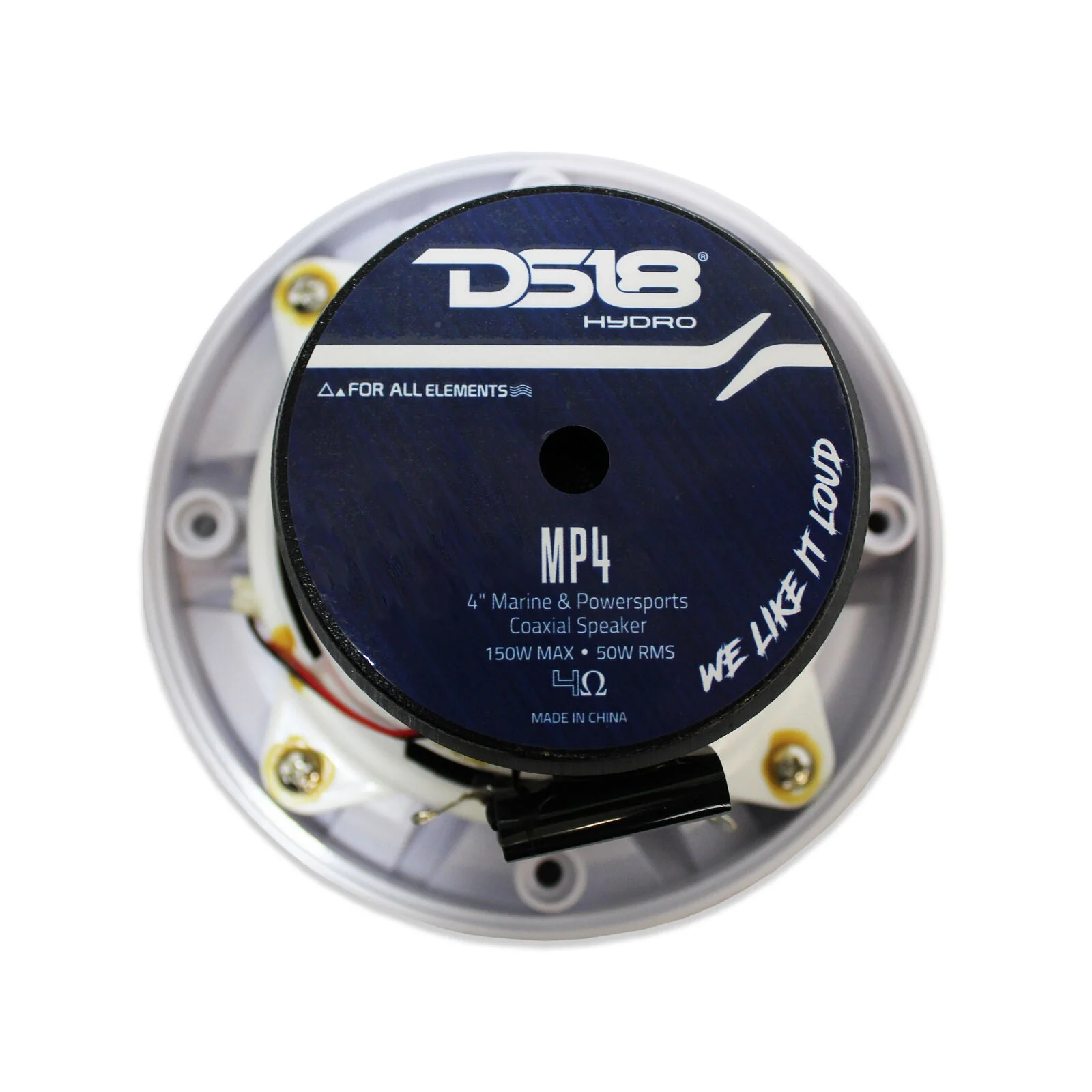 DS18 Hydro 4" 300 Watts 4 Ohm 2-Way Marine Speakers White Pair MP4 - Image 5