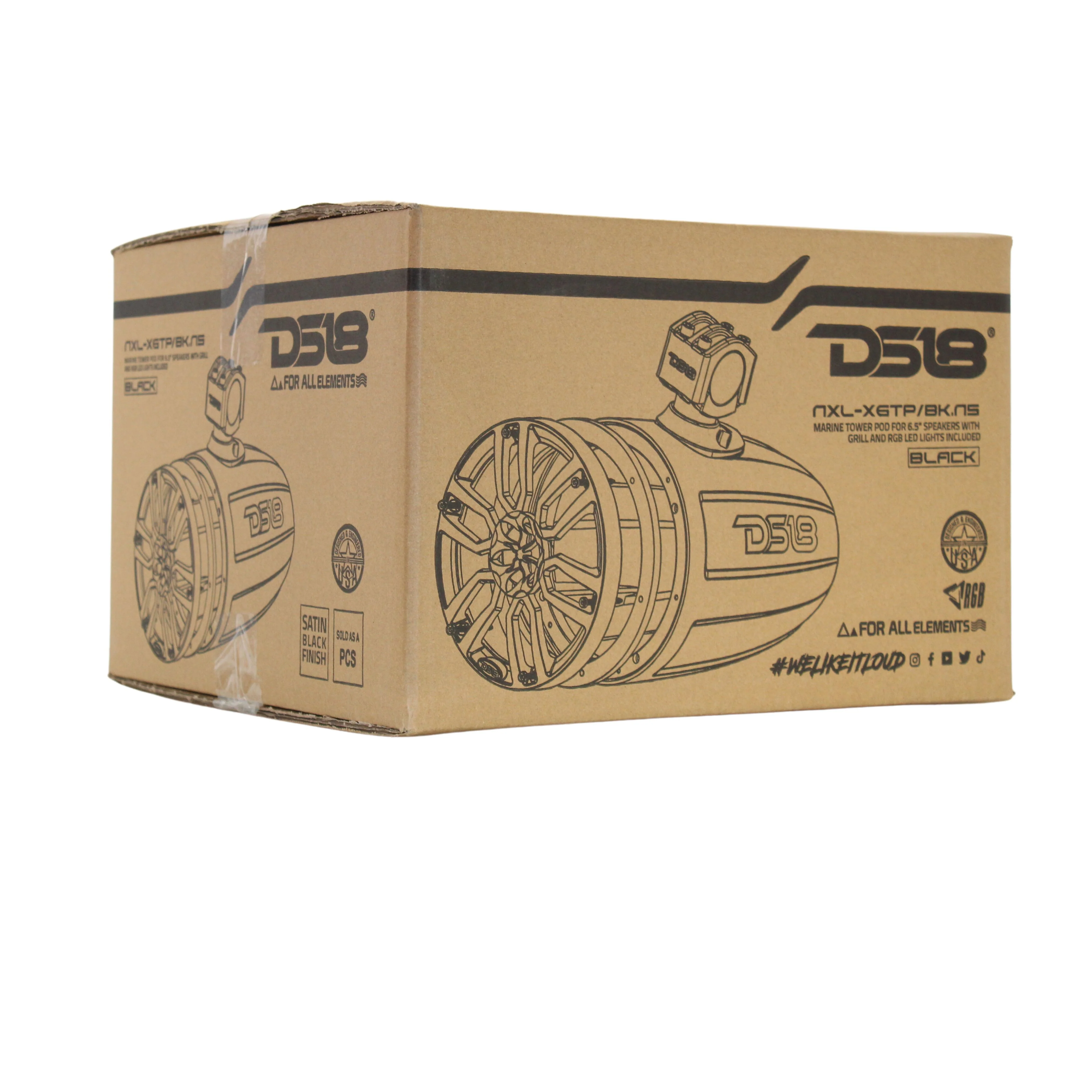 DS18 HYDRO X6TP-NS-(RD, BK, WH) 6.5" Marine Tower with Integrated RGB LED Lights - Image 13