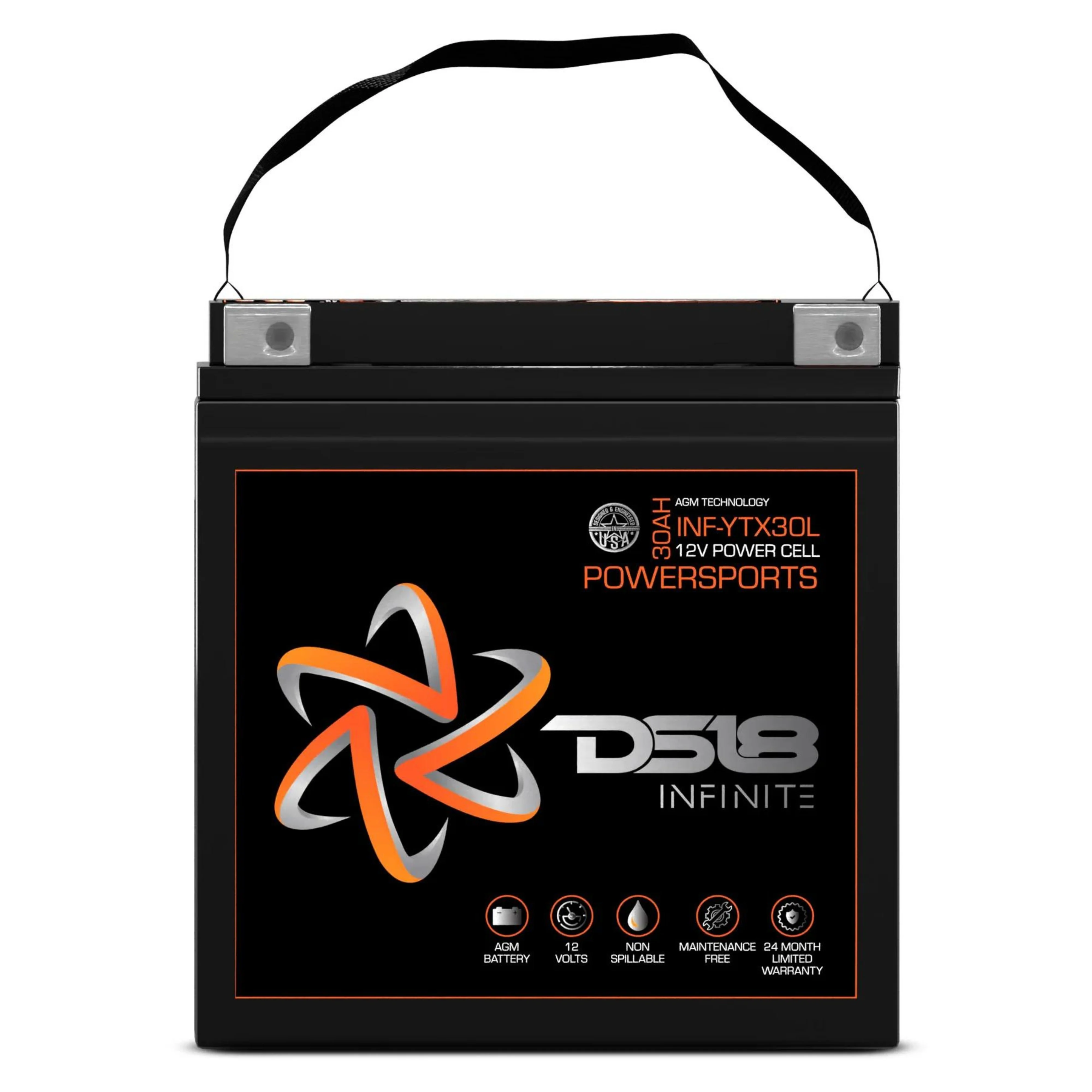 DS18 12V Battery 30 AH 1100W Moto Powersports AGM INFINITE INF-YTX30L - Image 2