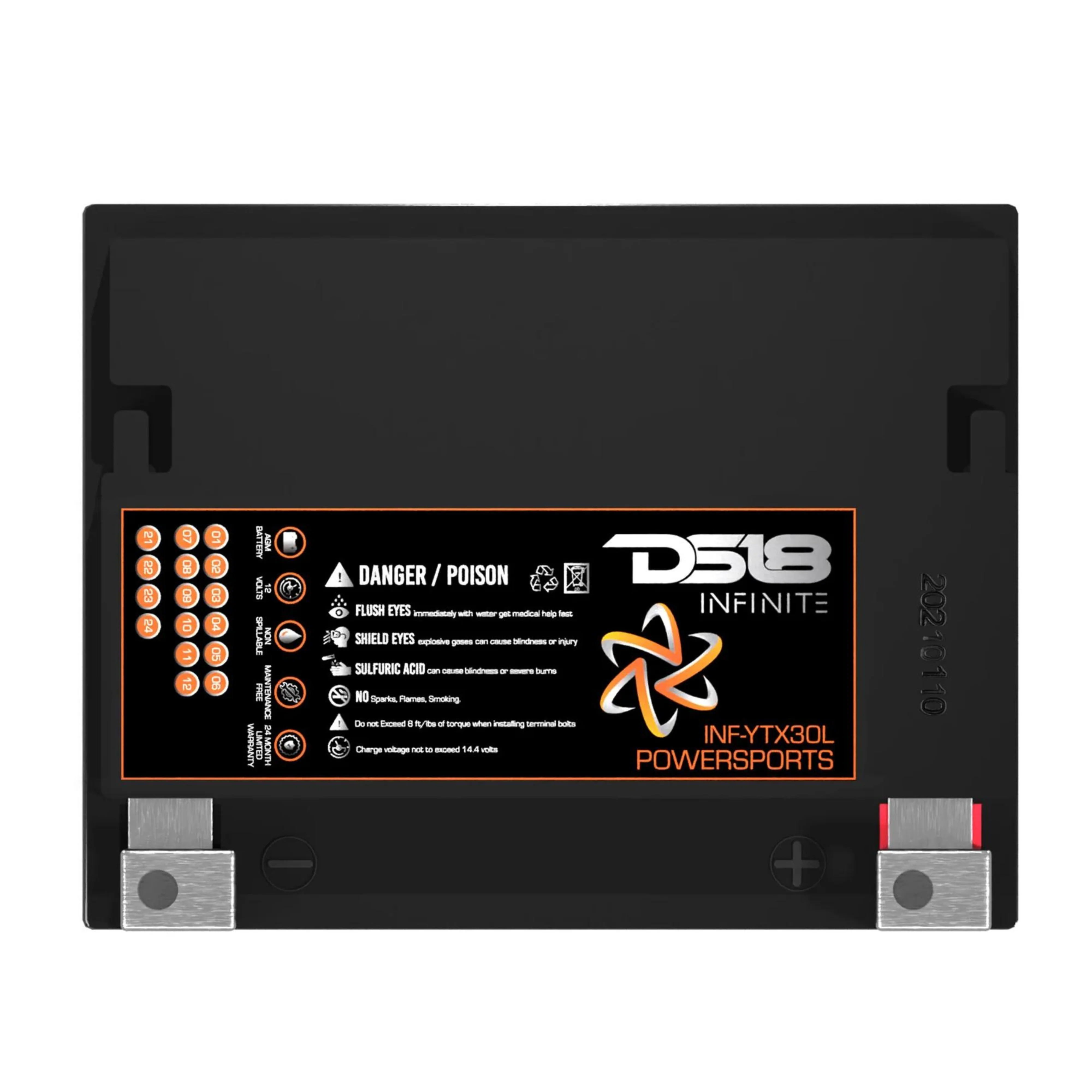 DS18 12V Battery 30 AH 1100W Moto Powersports AGM INFINITE INF-YTX30L - Image 4