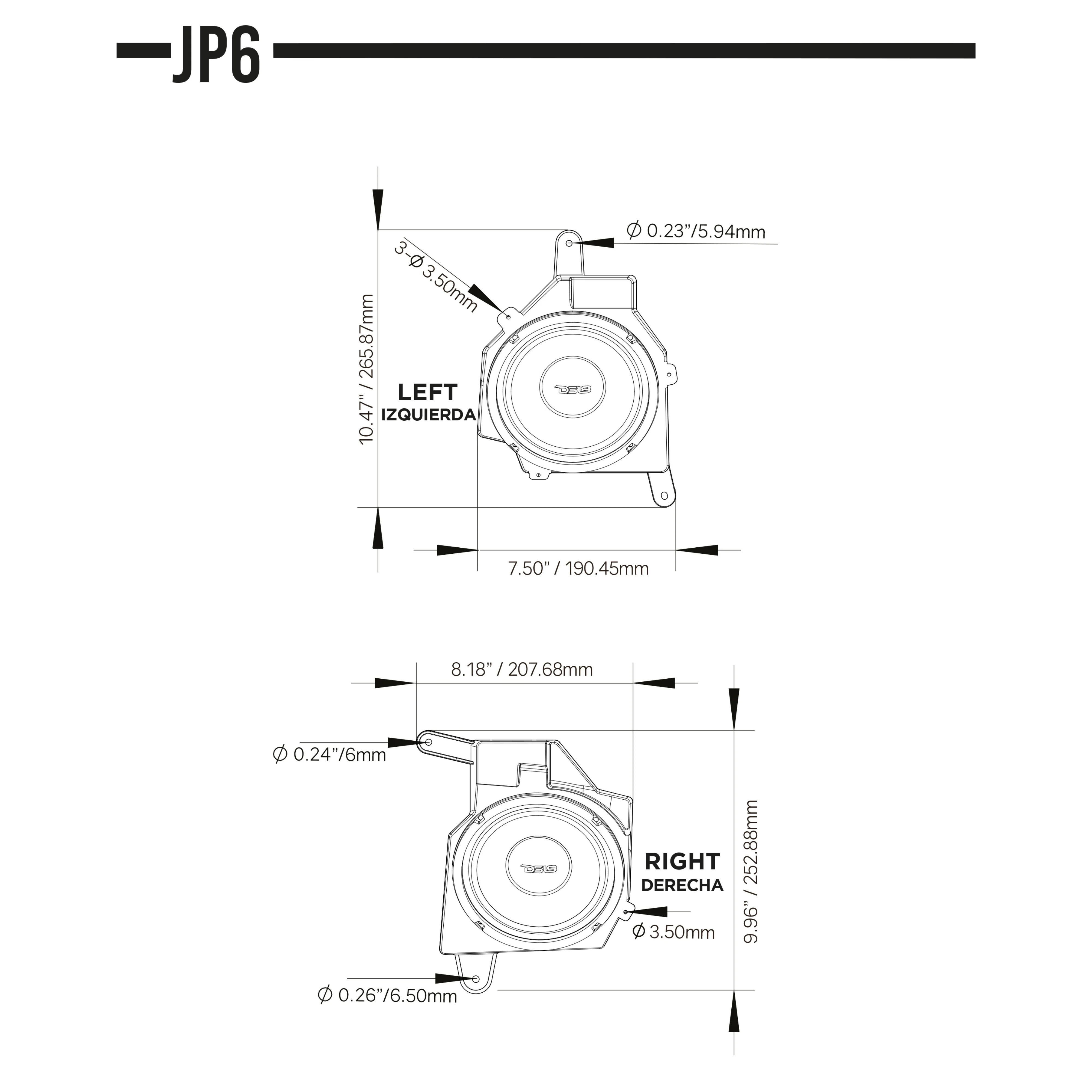 DS18 Jeep 6.5" 300W 4 Ohm Mid-Range Dash Enclosure Upgrade JL, JLU and JT JP6 - Image 7