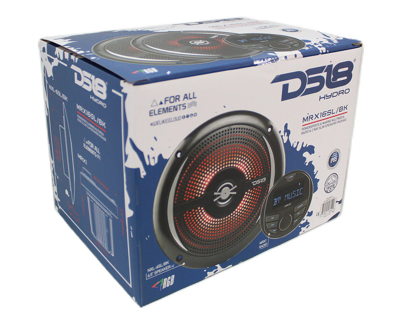 DS18 MRX16SL/BK Multimedia Marine Radio w/ 200W 4-Ohm 2 Way Slim Speaker Package - Image 9