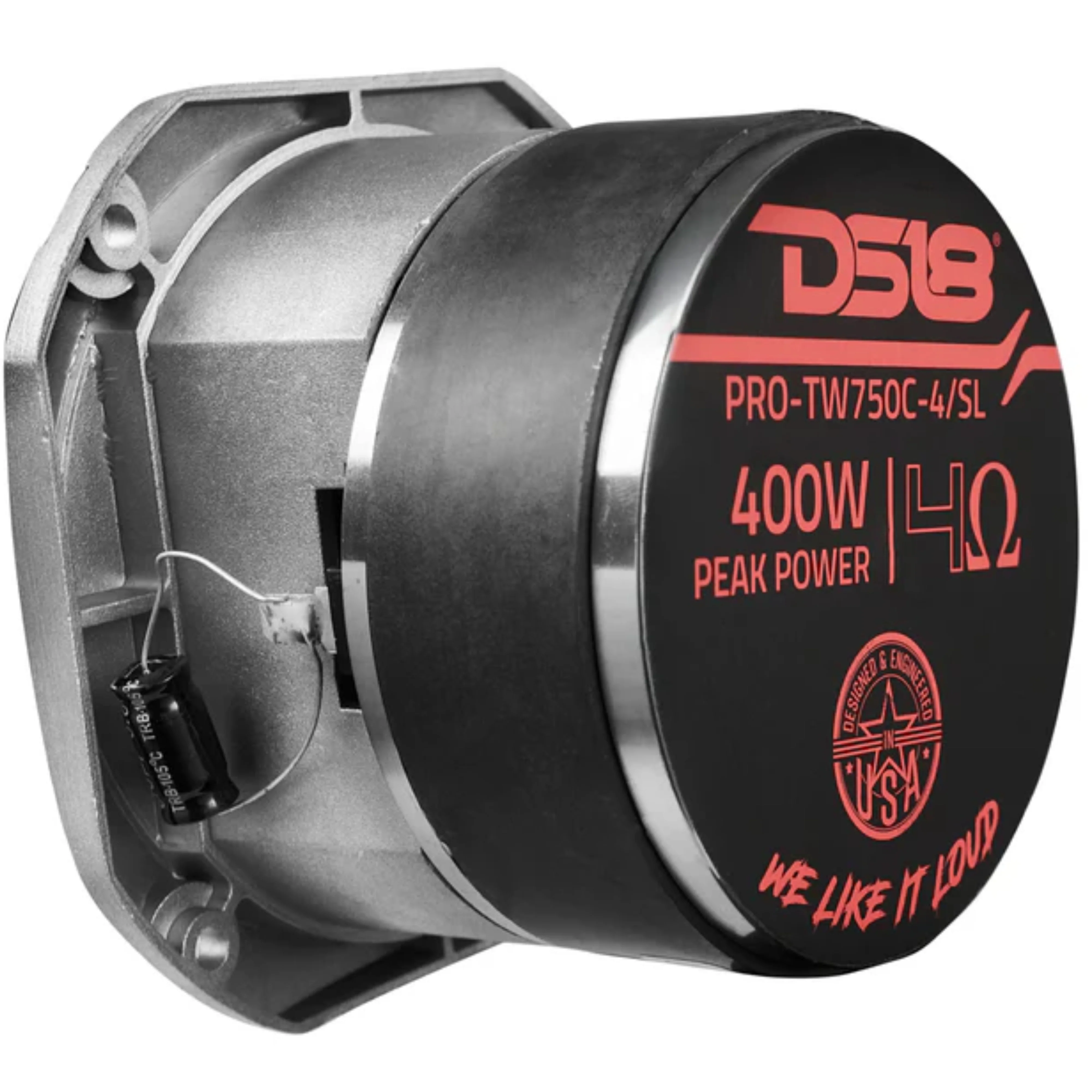 DS18 PRO 4" Tweeter 1.5" Titanium VC 4-Ohm 200-Watt Super Bullet Silver - Image 4
