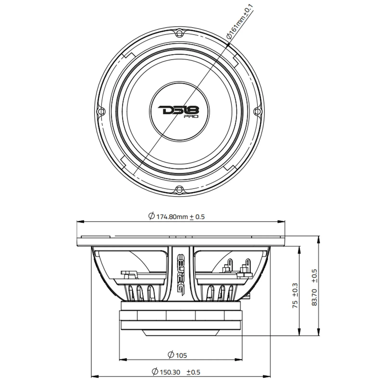 DS18 Car Audio 6.5" Motorcycle Midrange Speaker Neodymium 600W 8 Ohm PRO-NEO6.8R - Image 7