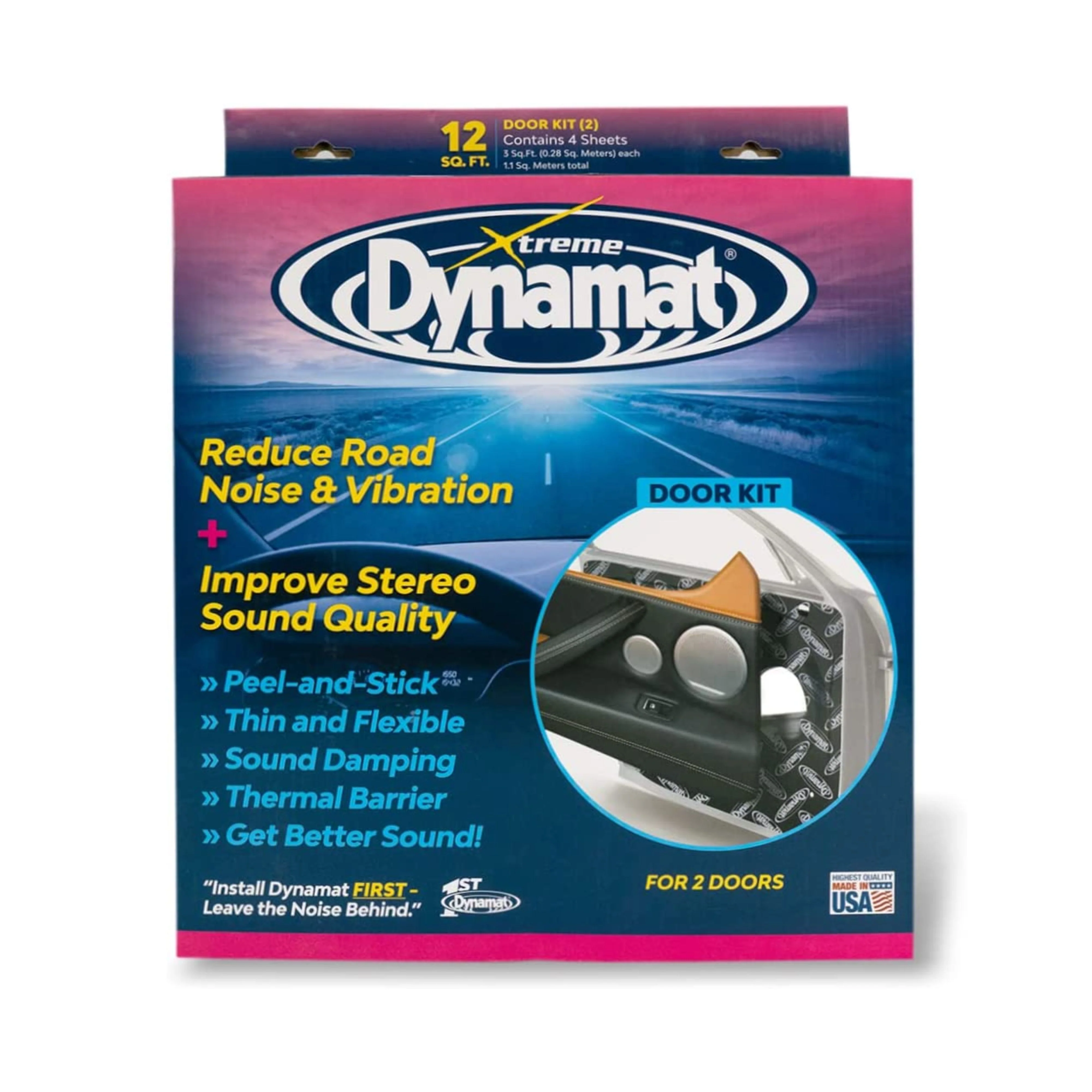 Dynamat Xtreme Car Audio Door Kit Sound Deadening Damping 12x36 Sheets 4 Pack - Image 3