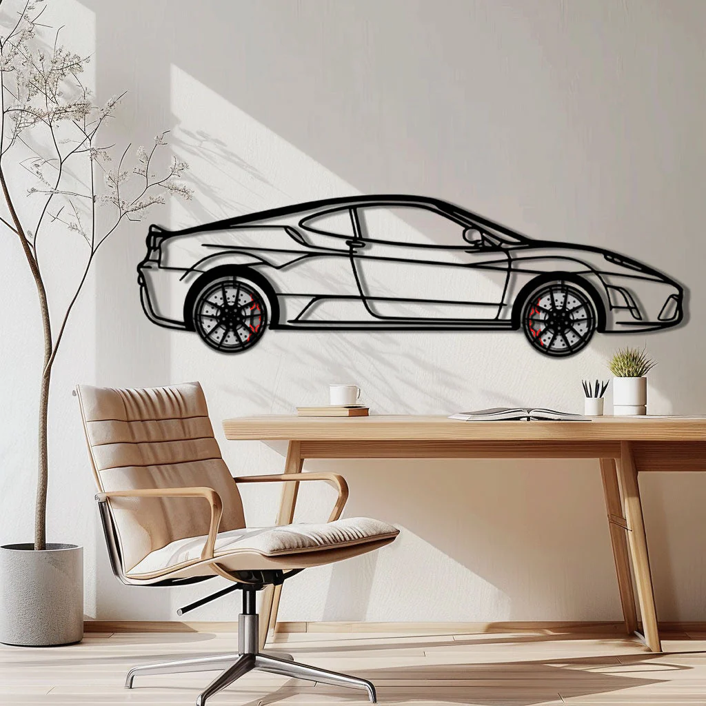 Ferrari F430 Scuderia Metal Car Wall Art with Rotating Wheels - Track-Focused V8 Silhouette - Interactive Automotive Wall Art - KAFMEKA133 - Image 2