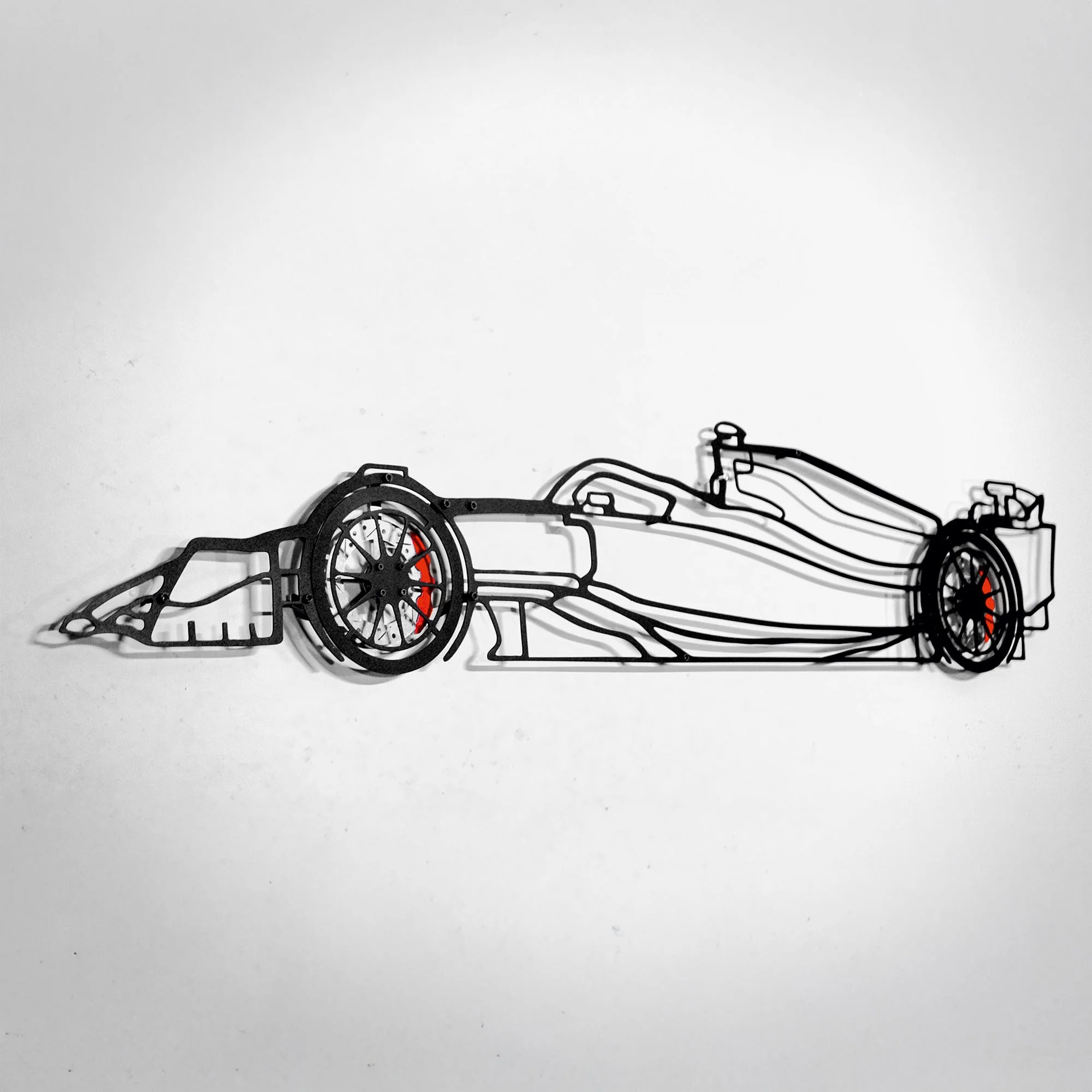 Formula 1 Wall Art β Steel Silhouette Racing Car with Spinning Wheels-KAFMEKA023 - Image 2