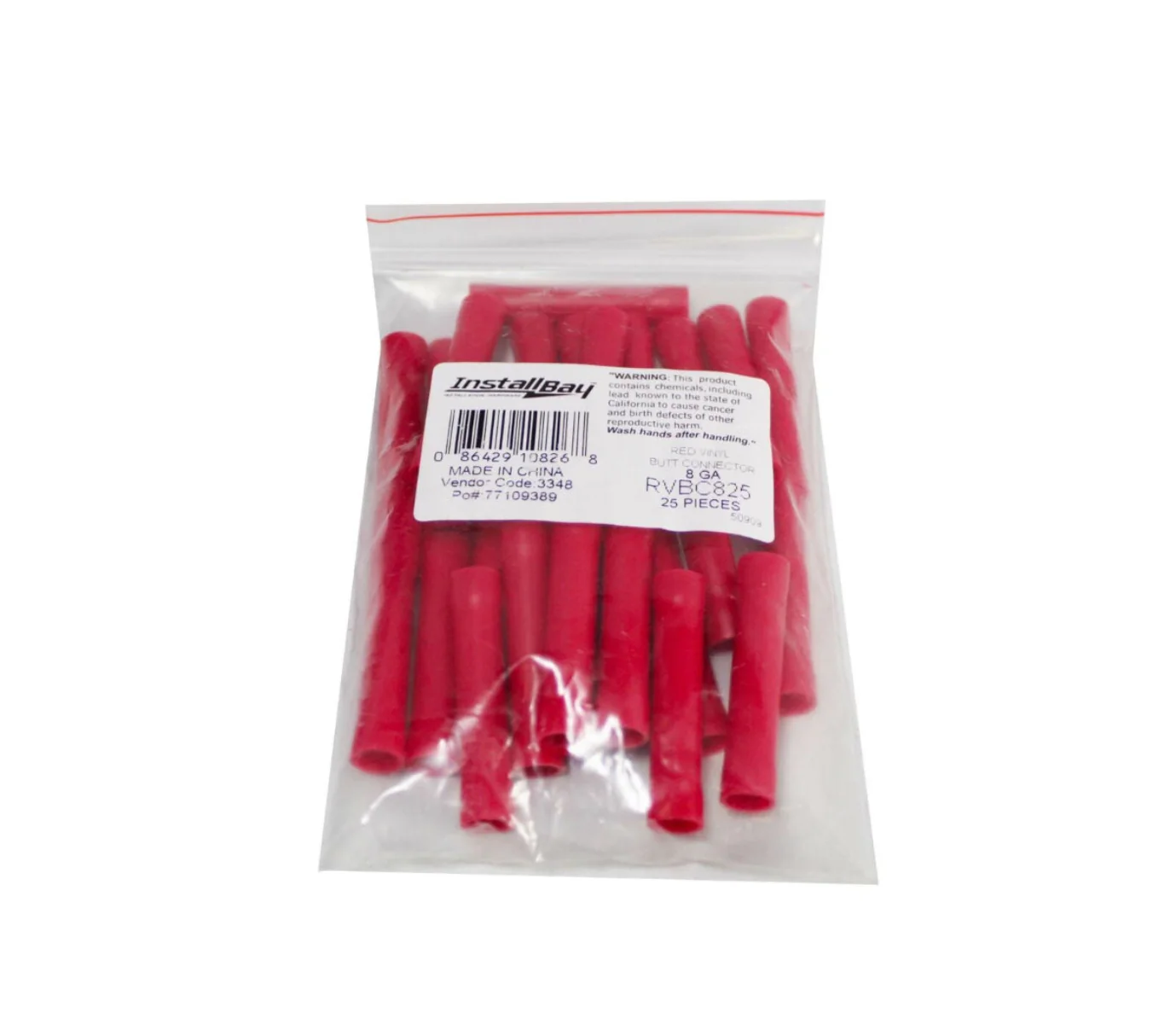 Install Bay 8 Gauge Red Vinyl Butt Connector 25 Pieces RVBC825 - Image 2