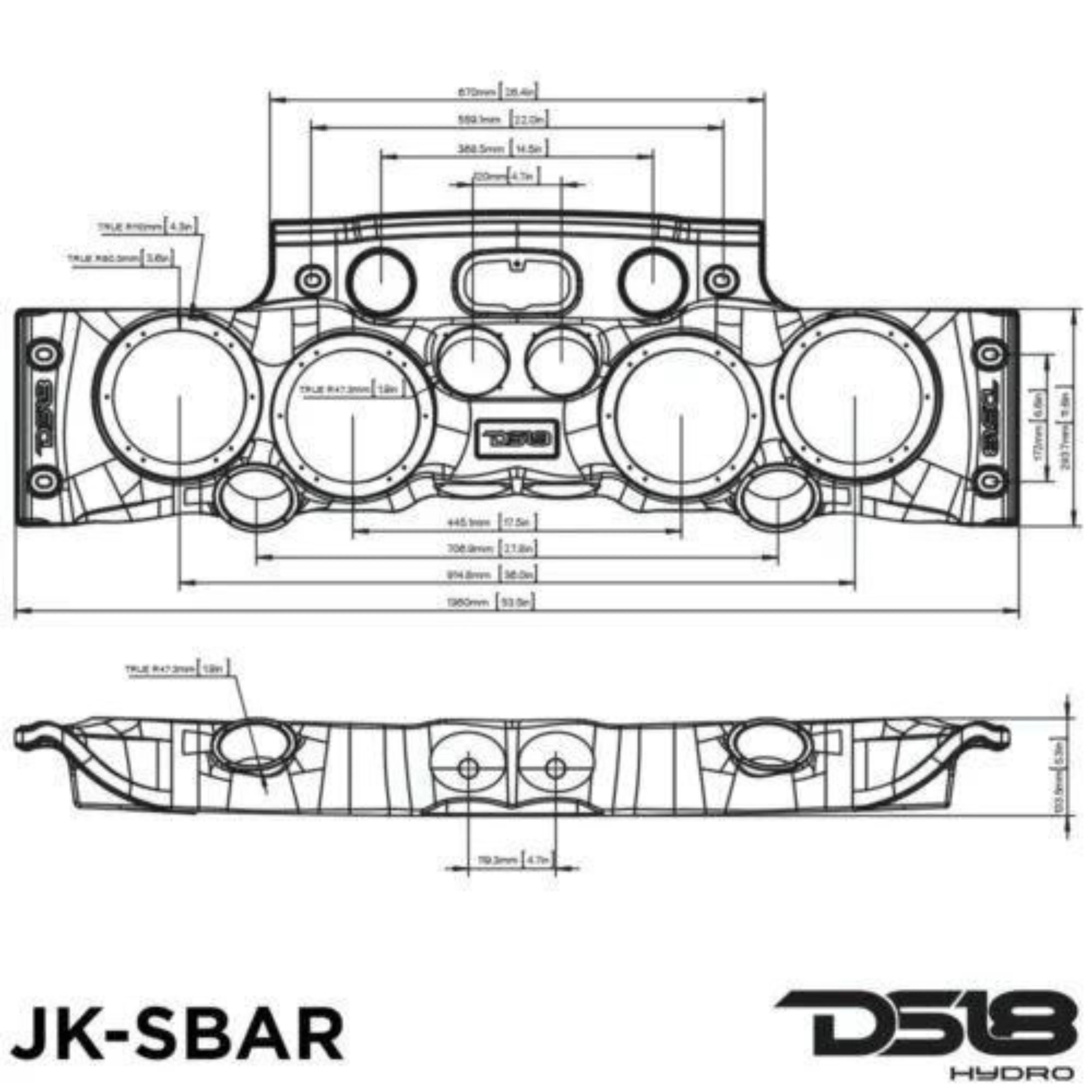 DS18 White RGB LED Overhead Bar Audio System for JK/JKU Jeep Wrangler - Image 6