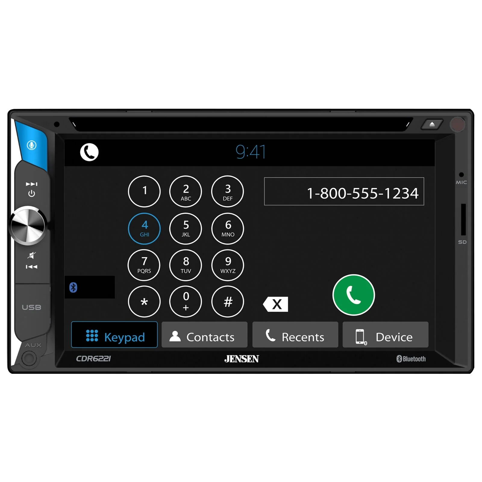 Jensen 6.2" 200 W Touchscreen 2 DIN AM/FM Bluetooth Multimedia DVD/CD Receiver - Image 2
