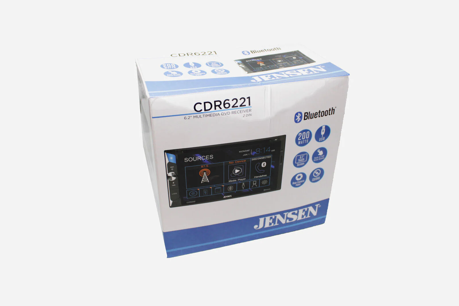 Jensen 6.2" 200 W Touchscreen 2 DIN AM/FM Bluetooth Multimedia DVD/CD Receiver - Image 7
