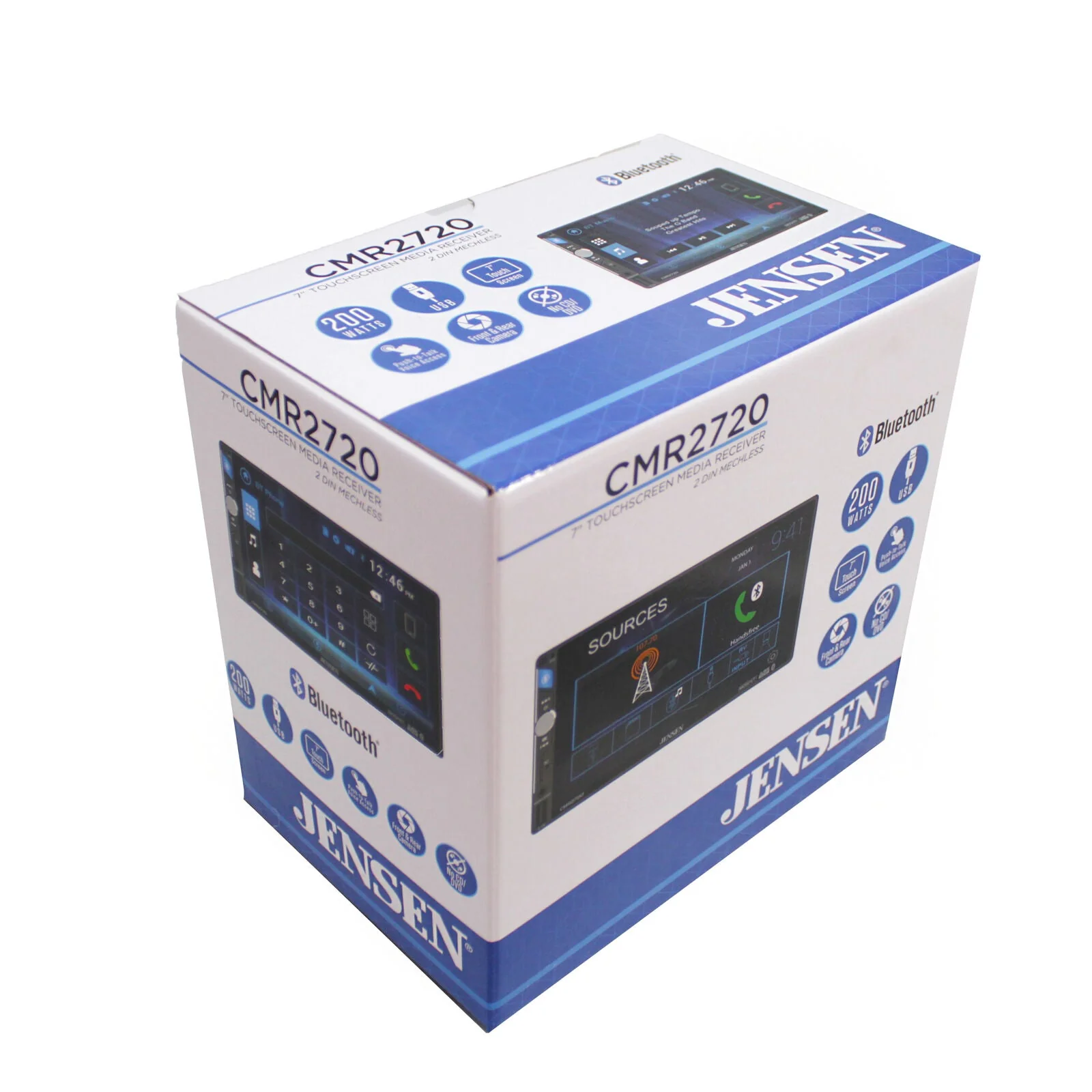 Jensen CMR2720 7" Touchscreen Bluetooth 2 Din Mechless Multimedia Receiver - Image 6