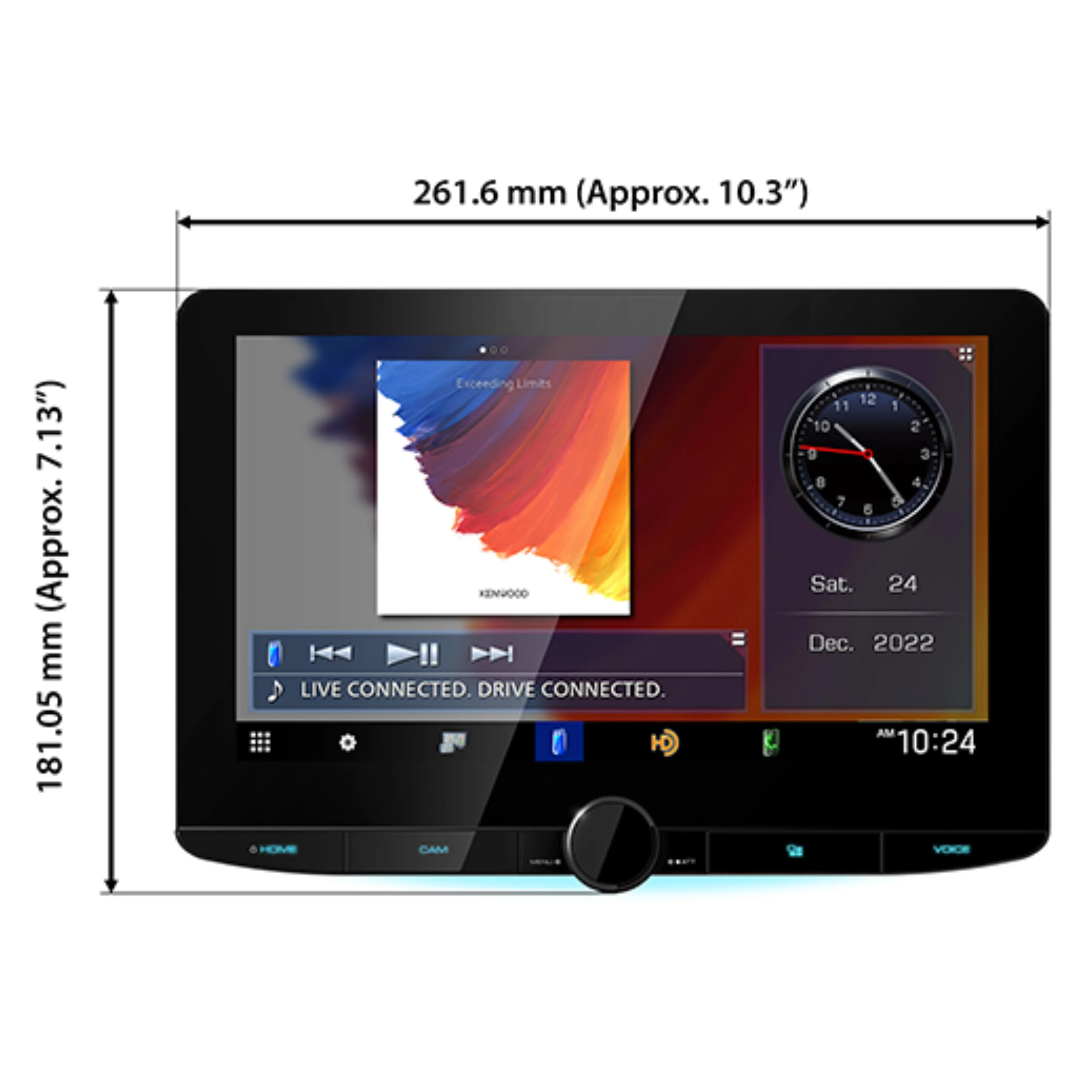 Kenwood 10.1" Floating Panel Digital Media Receiver W/ CarPlay & Android Auto - Image 3