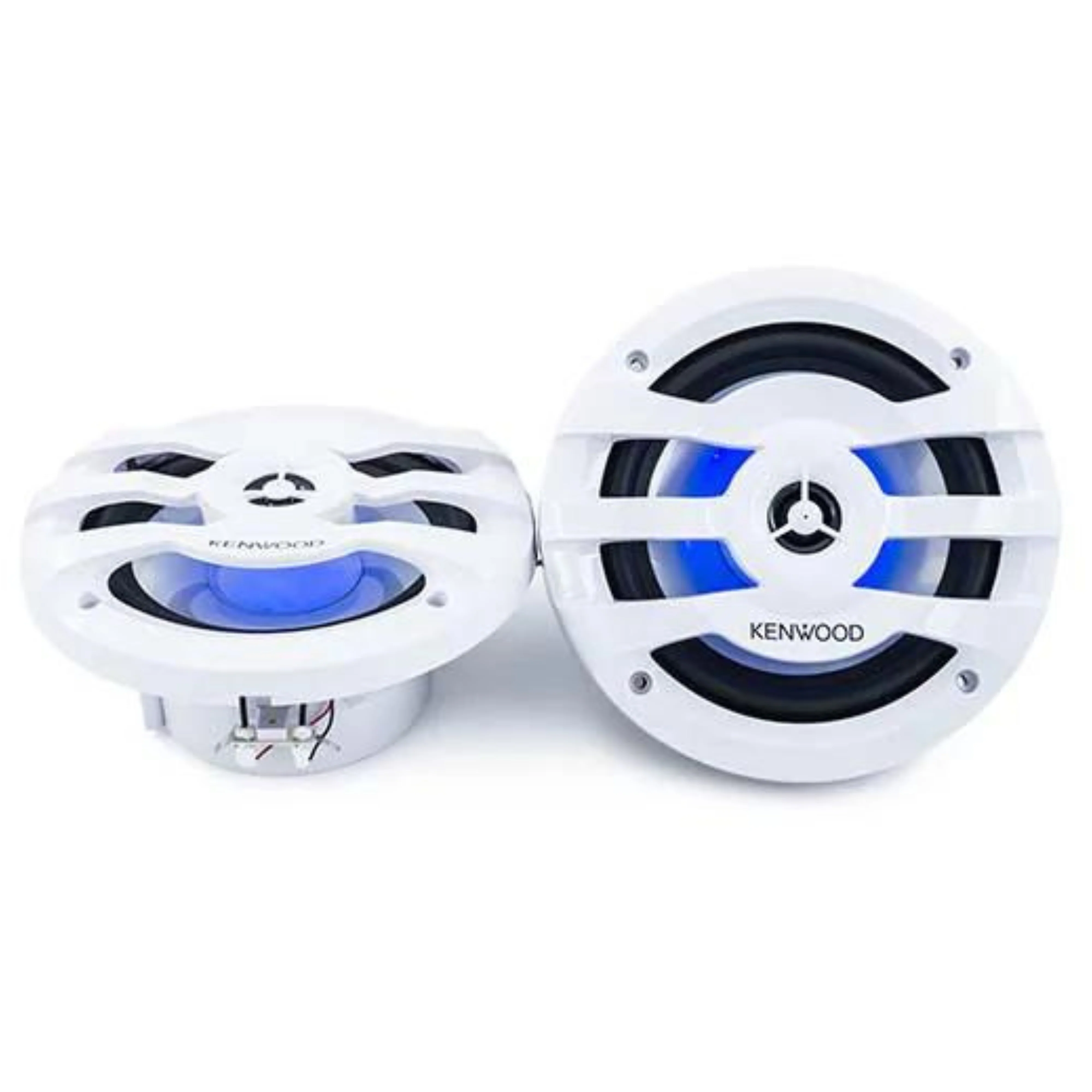 Pair of 6.5" 2-way 4 Ohm 75W Marine Speakers w/Built-in LED Lights (White) - Image 2