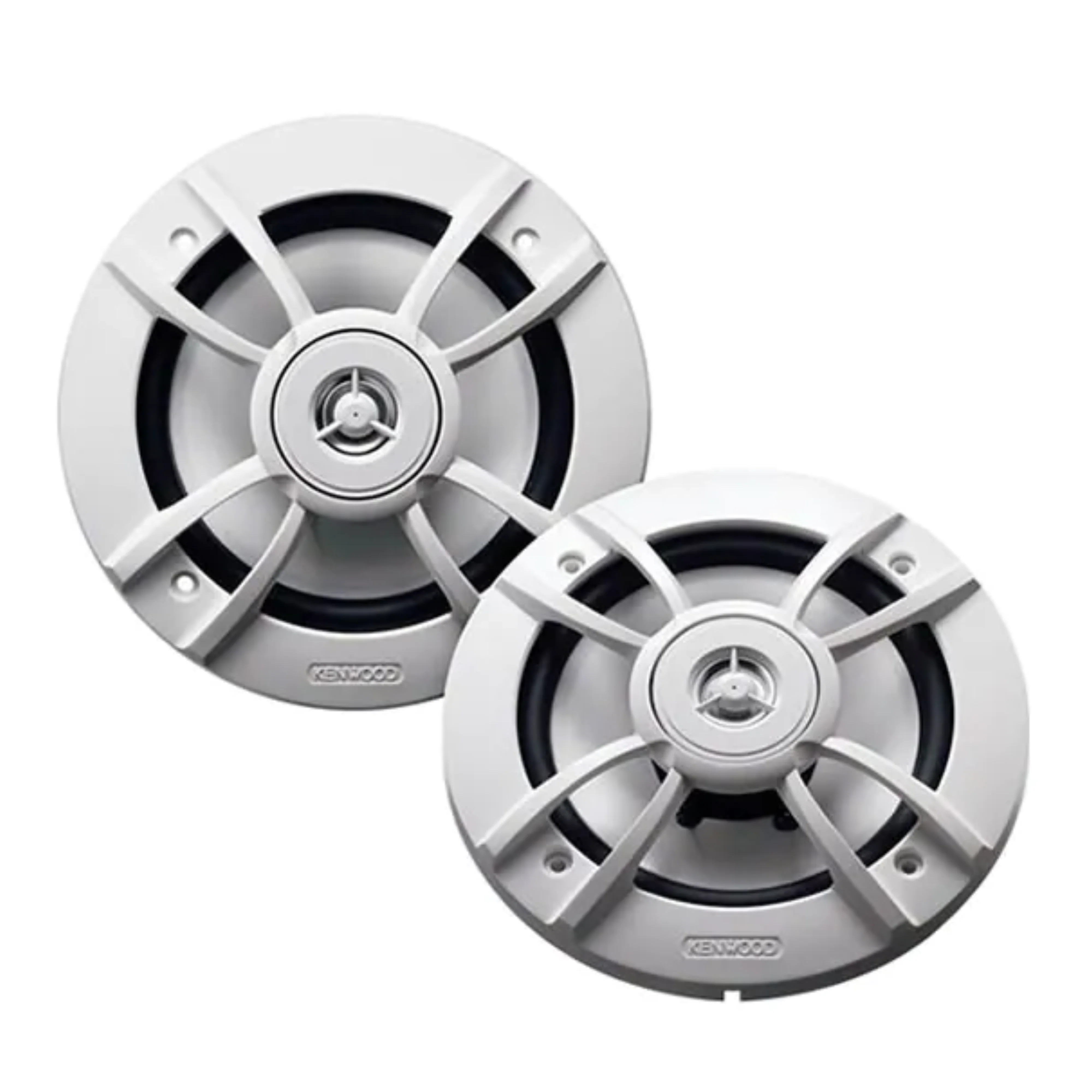 Pair of Kenwood 6.5-Inch 4-Ohm 20W RMS 2-Way Marine Speakers KFC-1633MRW