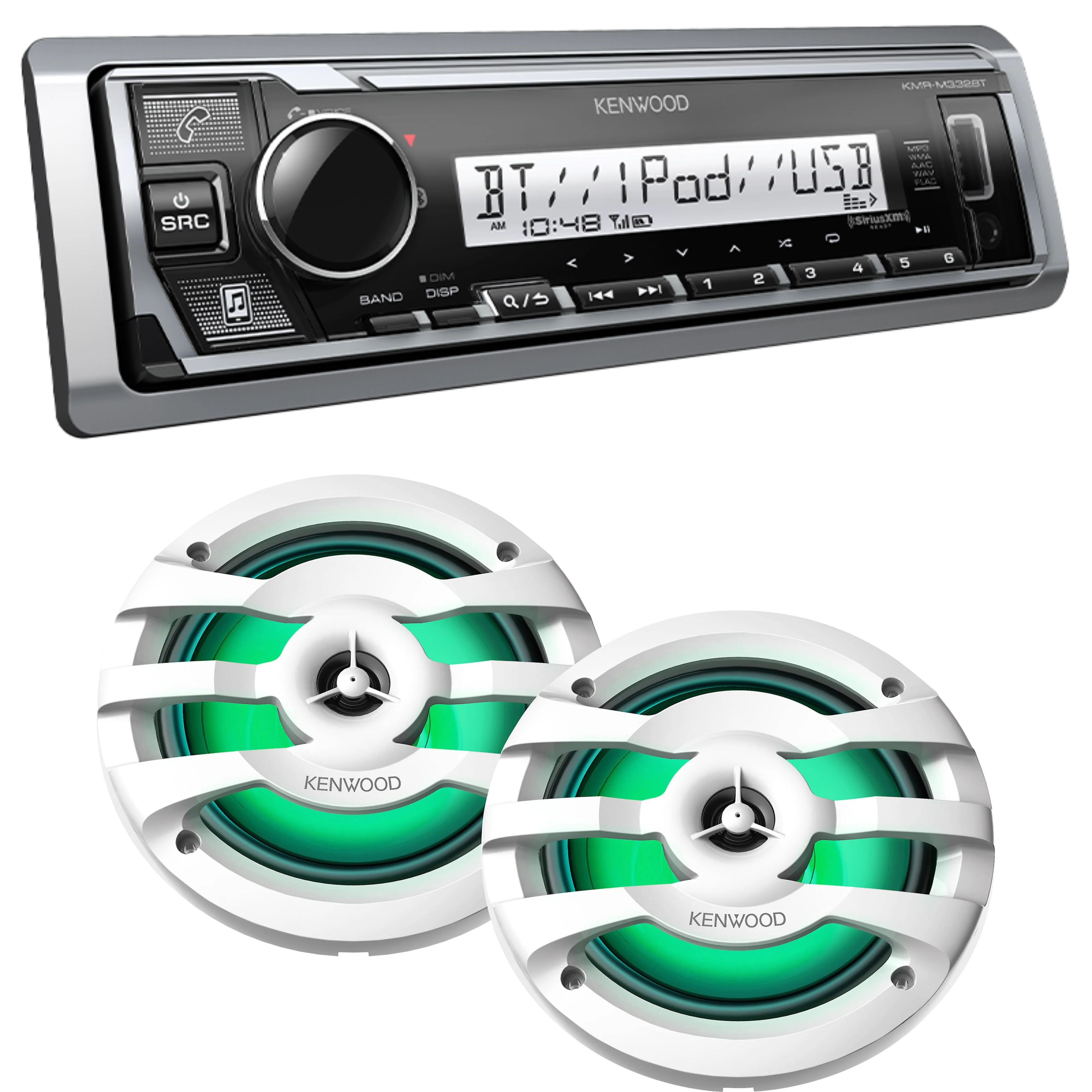 Kenwood Marine Media Receiver /w Bluetooth & (2) 2-way Speakers with Illumination
